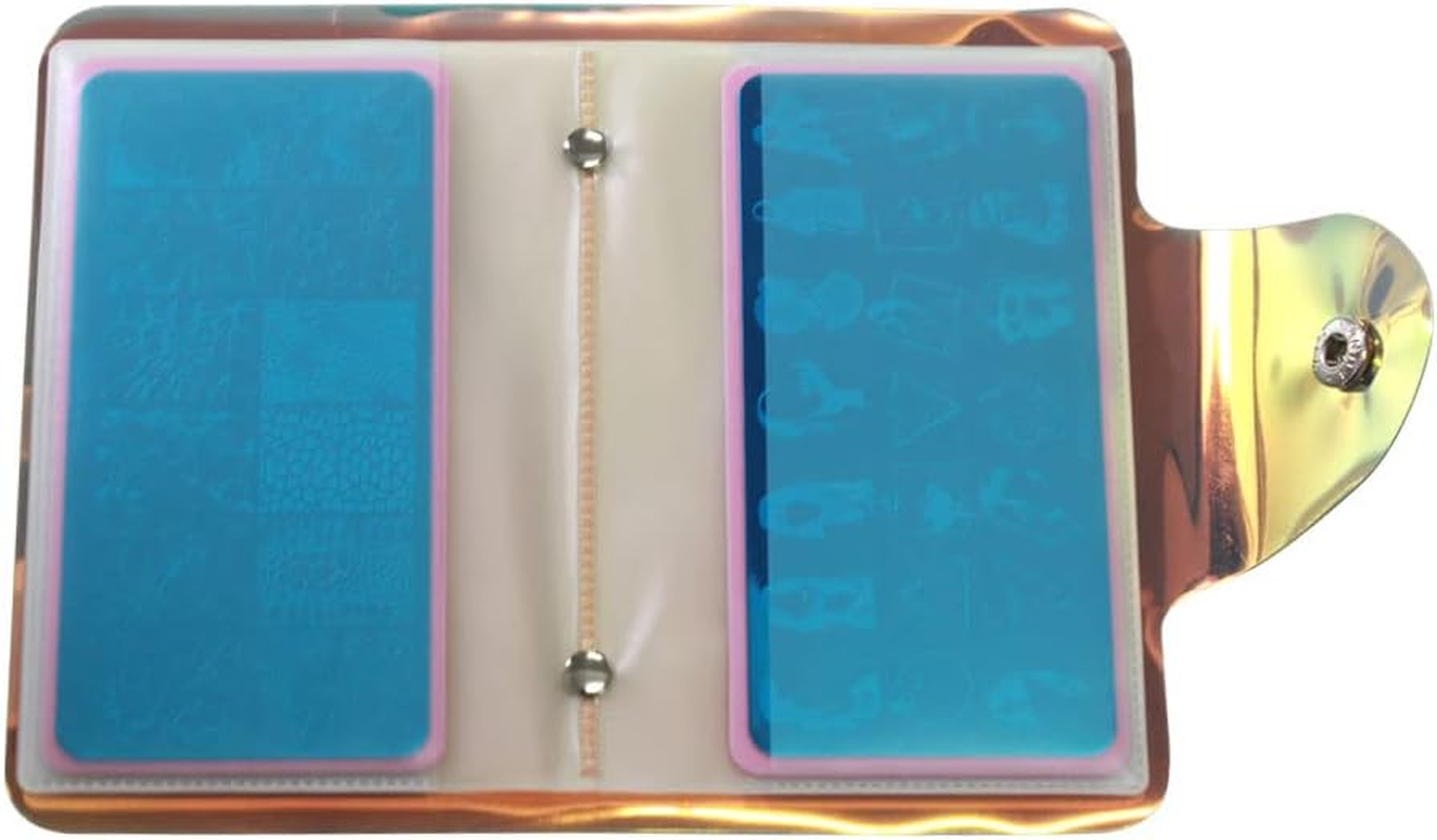 VNC 20 Slot Nail Plate Holder Organizer PVC Stamping Templates Stencil Storage Black Color Bag Cases Collecting Album for 6X12CM Templates image number 3