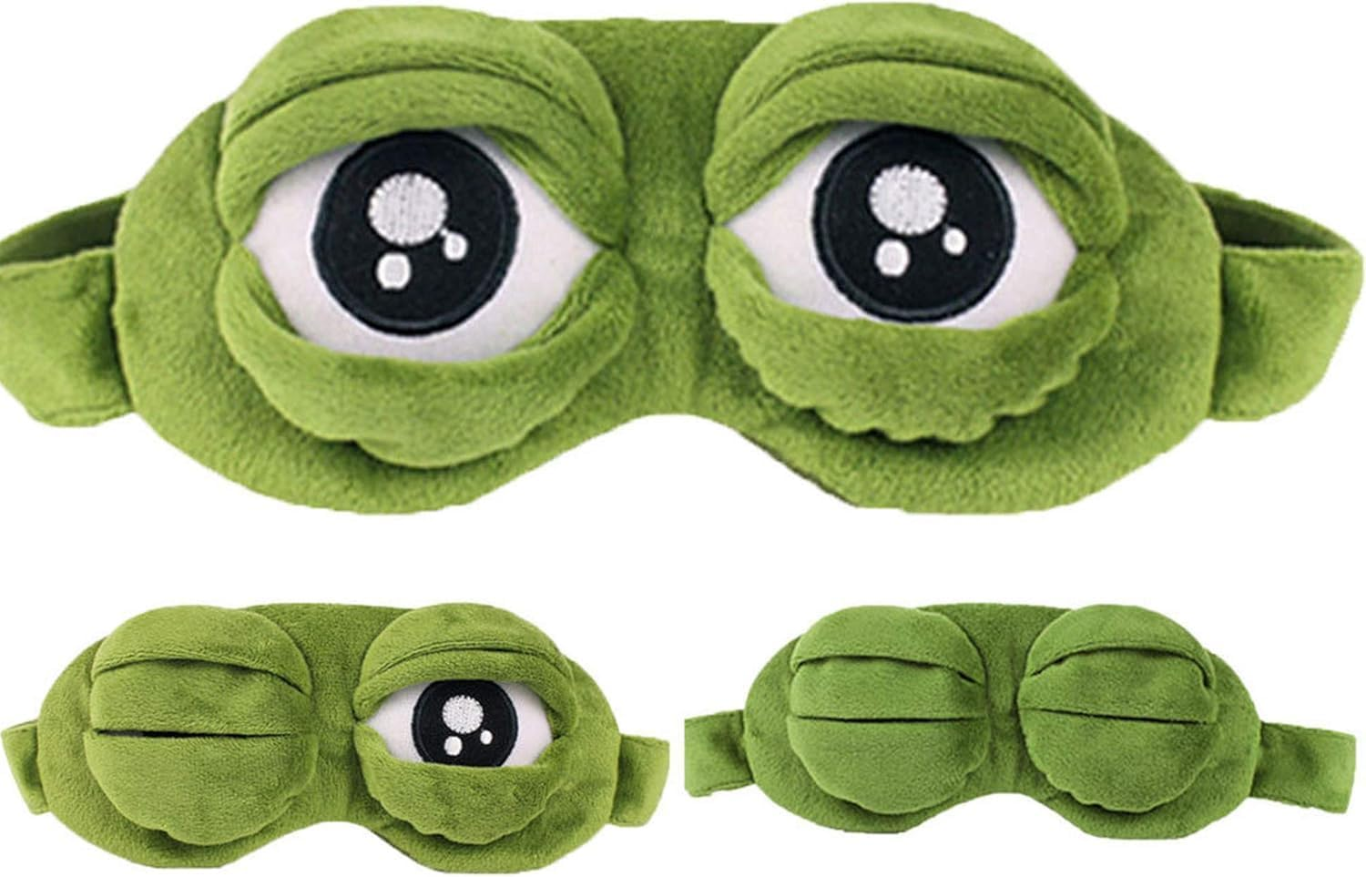 3D Frog Eye Sleeping Mask, Betterjonny Cartoon Cute Green Frog Anime Novelty Funny Gift Women Men Girls Boys Adult Kids image number 3