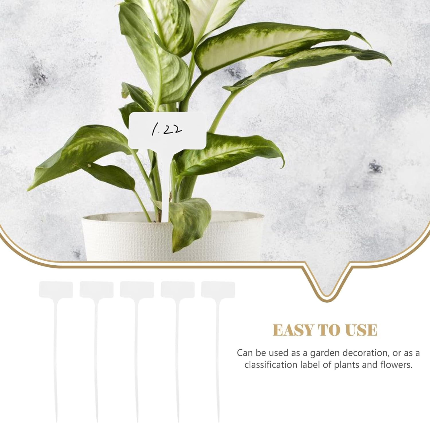 SUPVOX 50Pcs Shape Plant Labels Reusable Garden Markers Double-Sided Writable Tags for Plant Identification and Gardening Tools for Home and Garden Use image number 1