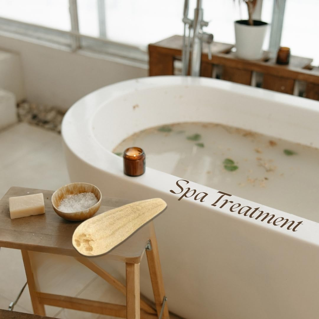 One Whole Egyptian Loofah 100% Natural SPA Beauty Bath Sponge Body Scrubber Puff. Premium Quality Lofa Loofa Luffa Loffa for Exfoliating Your Skin. image number 2