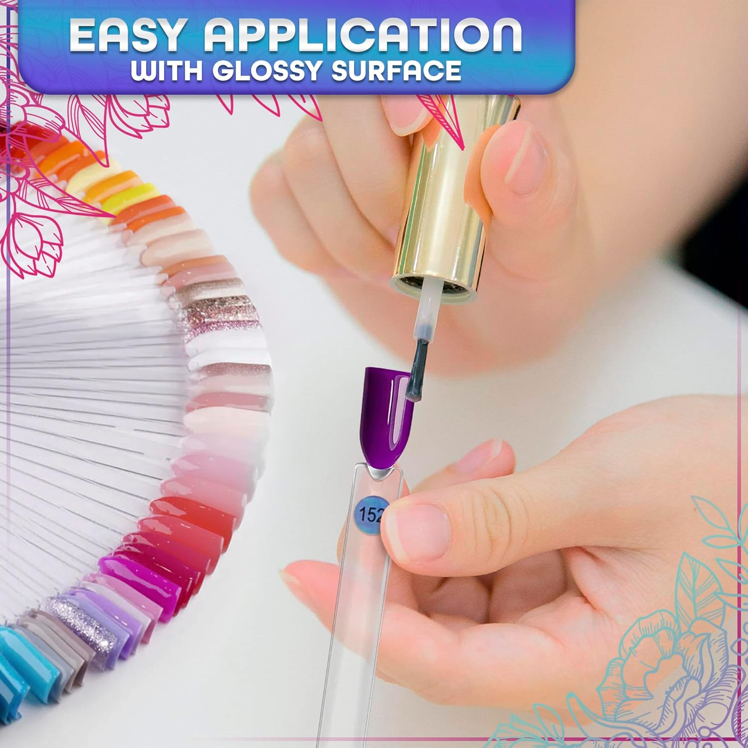 Nail Polish Swatch Sticks with Number Stickers - 200Pcs Nail Polish Swatch Rings Clear Nail Swatch Sticks Display Sticks Nail Color Practice Plastic Nail Swatches Sticks - Nail Sample Swatches Sticks image number 6