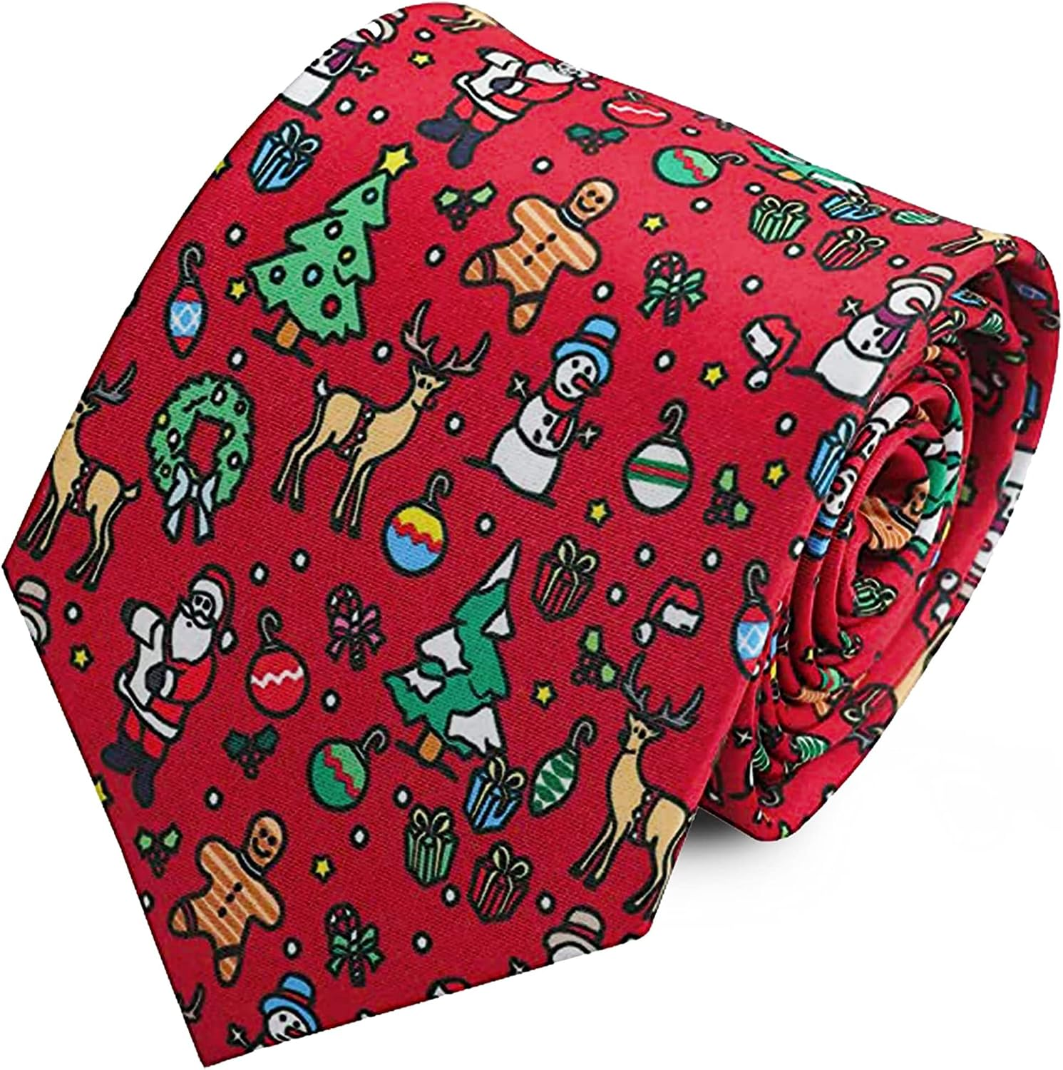 Holiday Christmas Ties for Men - Cool Mens Neckties - Many Colors to Choose From - Christmas Tree - Navy Blue image number 7