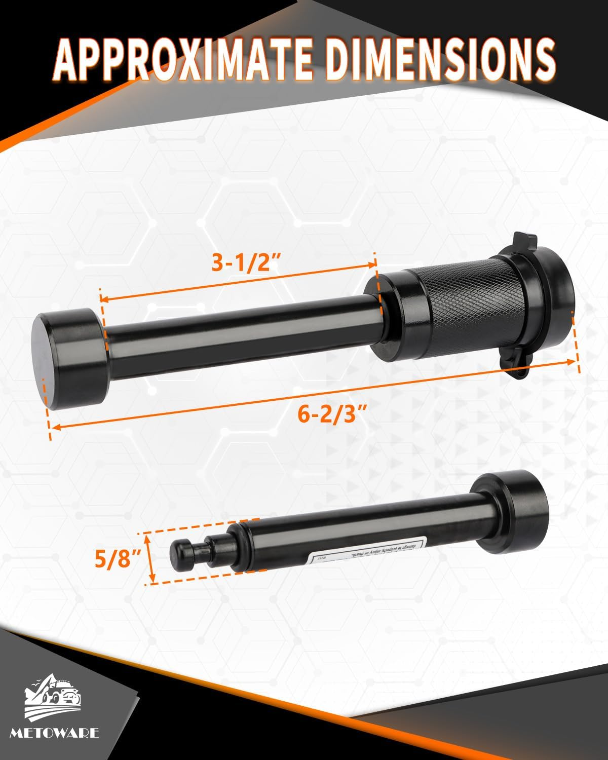 METOWARE Trailer Hitch Lock Hitch Receiver Lock Fits Class III IV and 2" 2-1/2" Receiver with 5/8" Dia 3-1/2&rdquo; Long Pin and 8 Anti-Rattle Rubber O-Rings, for Trailer Truck Car Boat (1 Pack)