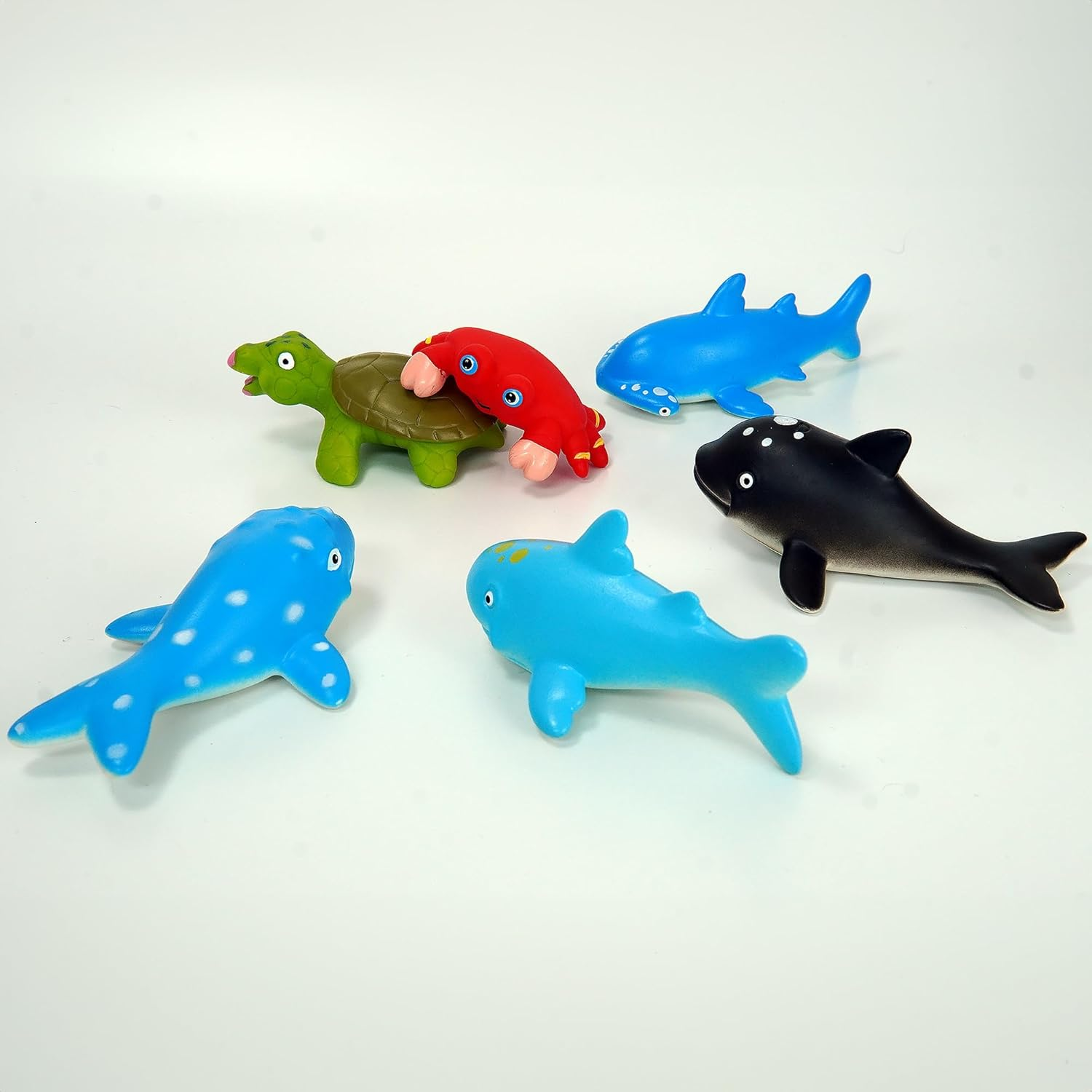 No Hole 12 PCS Ocean Animals Bath Toys for Toddler Baby, Mold Free Kids Bathtub Pool Toys Sharks Fishes Swim Sea Toys, Play at Every Places Toddler Toys, Gift Box image number 4