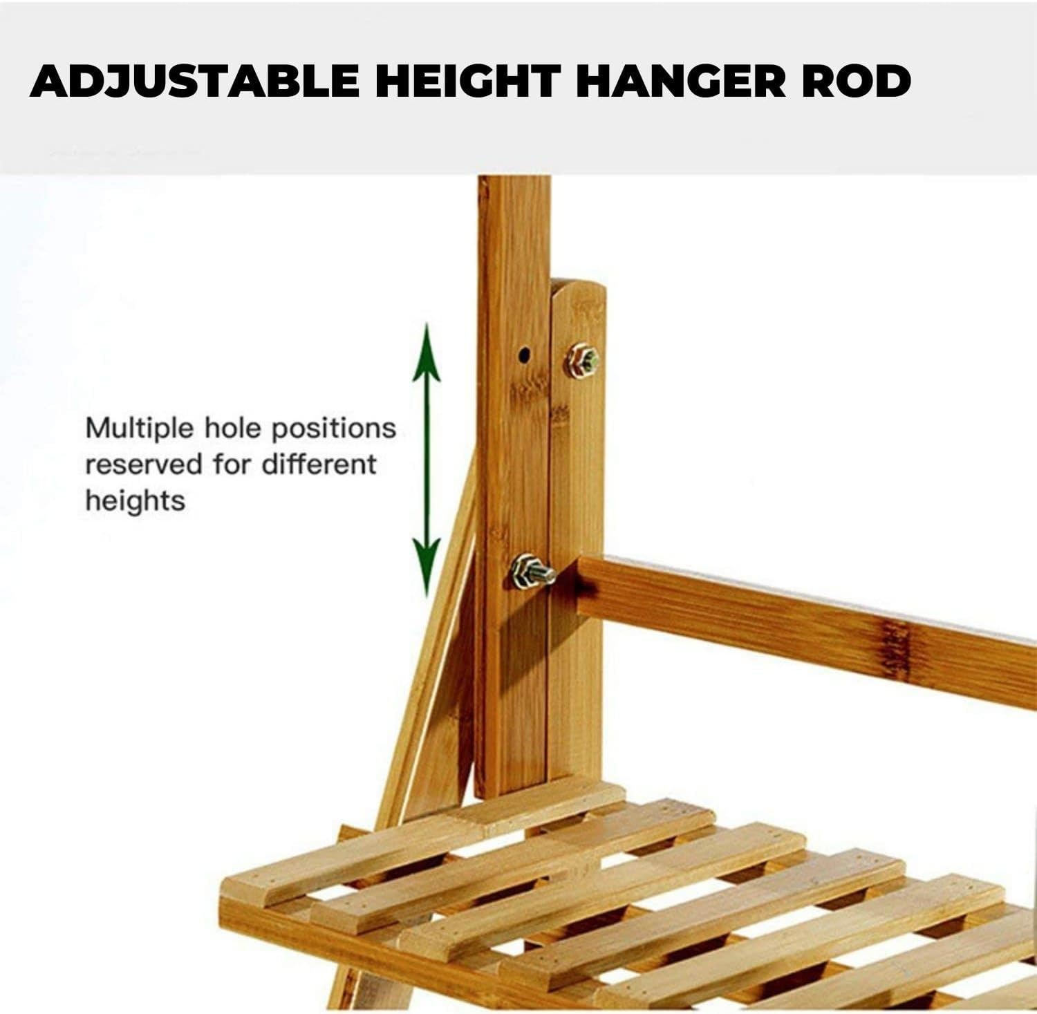 Gominimo Bamboo Plant Stand 3 Tier Hanging Plant Stand Planter Shelves Flower Pot Organizer with Bamboo Frame (Light Brown) image number 2