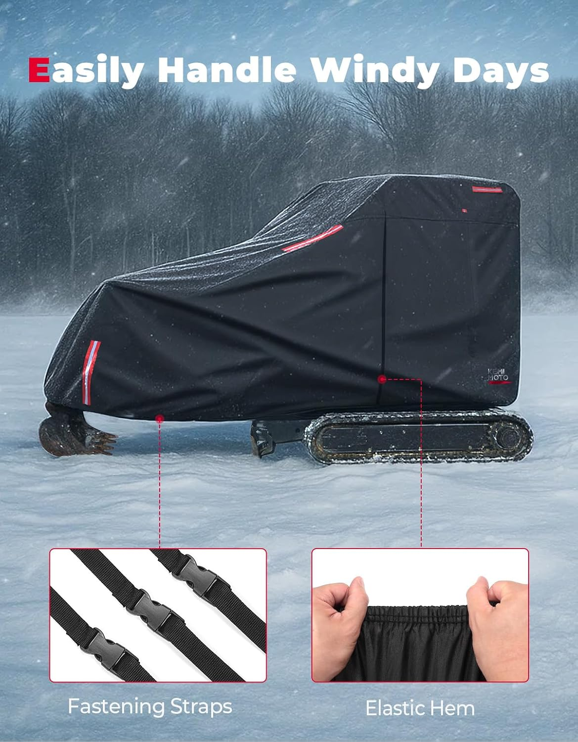 KEMIMOTO Mini Excavator Cover Compatible with Kubota U17 / Kubota KX018-4 / Bobcat E17 / Bobcat E19 / Bobcat E20 Waterproof and Ventilated Cover with Side Zipper image number 5
