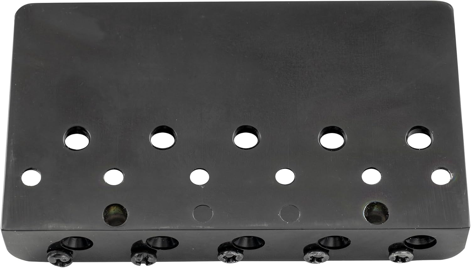 Musiclily Pro 17Mm Dual Load Heavy Duty 5-String Bass Bridge with Brass Saddle Steel Plate, Black - Gold image number 7