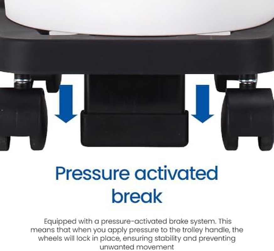 White Magic Spin Mop Trolley &ndash; Effortless Movement & 360-Degree Maneuverability &ndash; Compatible with White Magic Spin Mop Buckets &ndash; Secure Bucket Holder &ndash; Pressure-Activated Brake for Stability image number 4