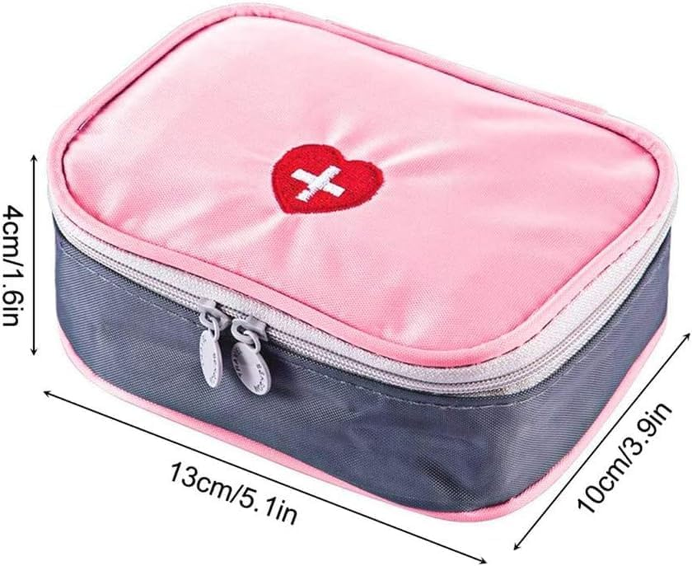 Portable First Aid Bag Medication Storage Bag, 1Pc Empty Travel Medicine Bag, Mini Travel Medicine Pouch,Small Medical Organizer Storage Pouch for Office Travel, Pink image number 3