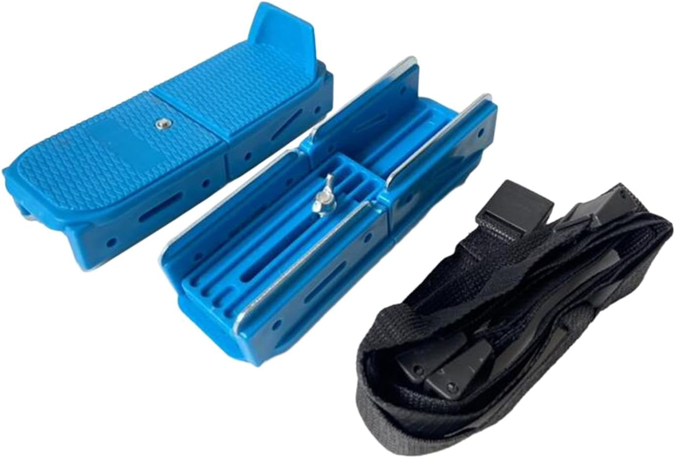 Kokiya Toddler Ice Skates Adjustable Double Runner Bob Skates with Durable Hook and Loop Fastener Straps, Blue image number 6