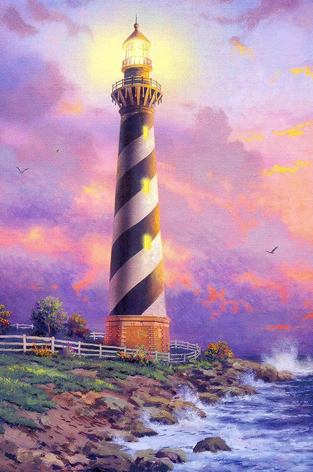 NAIMOER Diamond Painting Kits for Adults, DIY 5D Full Drill round Diamond Art Beach Sunset Heart Crystal Diamond Art for Home Wall Decor (Diamond Painting 12X16 Inch)