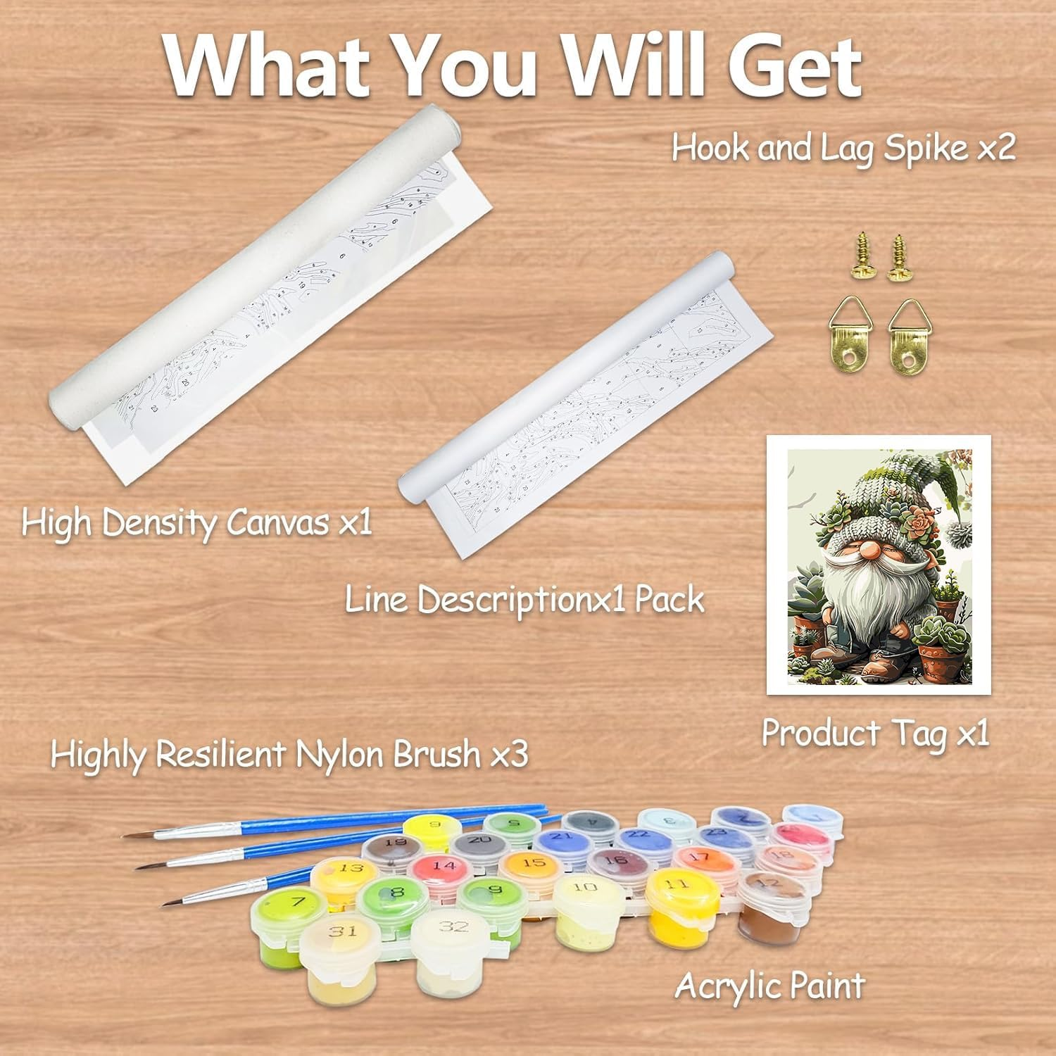 Paint by Numbers Kit for Adults Beginner, Gnomes Adult Paint by Number Kits on Canvas, DIY Acrylic Watercolor Oil Paint by Number for Adults for Home Decor Gift 16X20 Inch image number 2