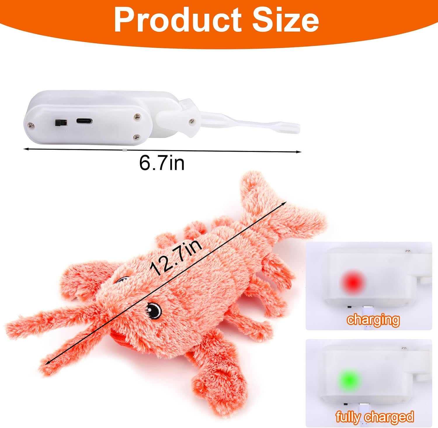 Mity Rain Interactive Dog Toys - Wiggly Lobster for Small Medium Large Dogs, Moving Pet Toy to Keep Them Busy for Boredom, Floppy Smart Motion Activate Enrichment, Rechargeable image number 1