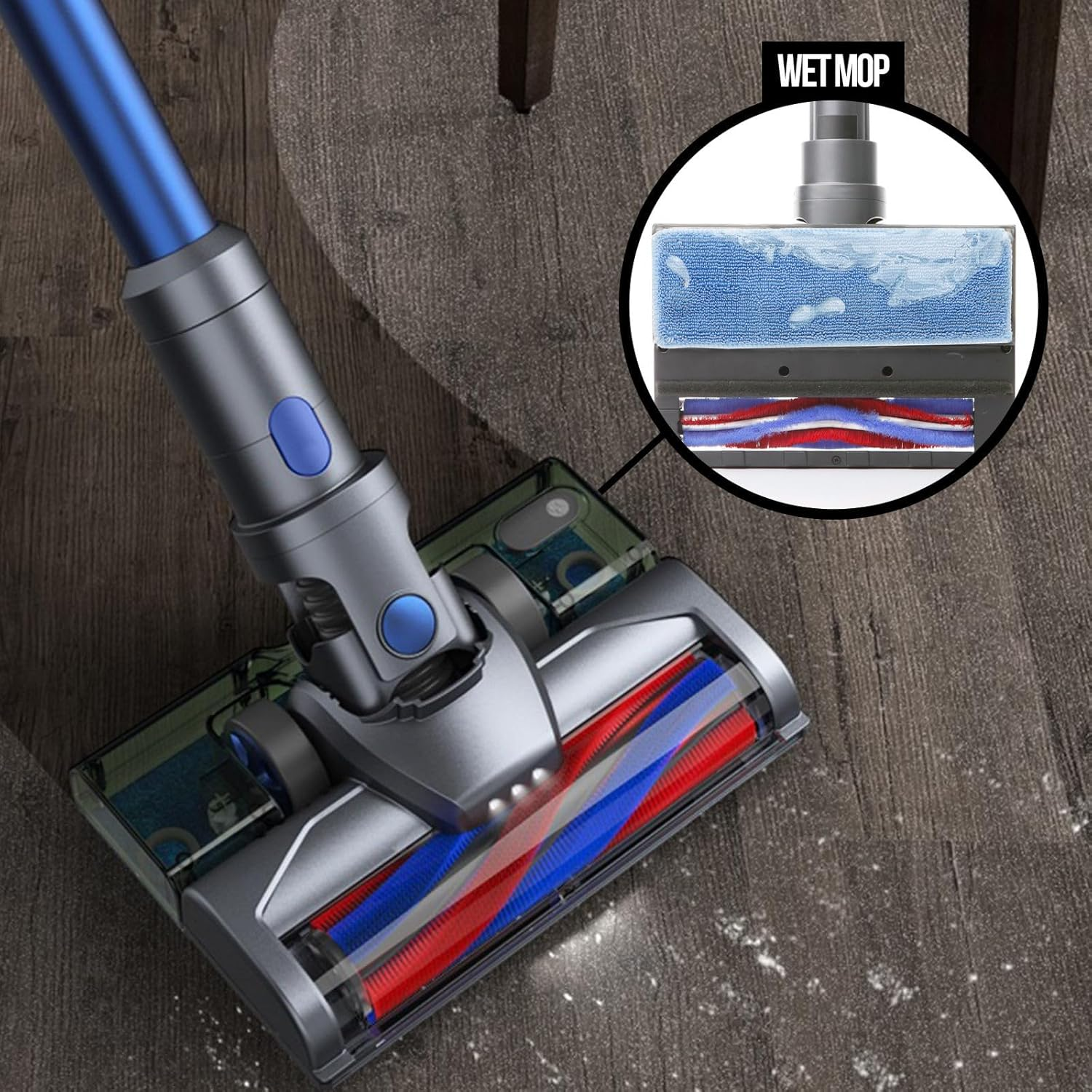 Mygenie H20 Pro Cordless Vacuum Cleaner and Wet Mop - Dual Cleaning Function, Cyclonic Filtration, Lightweight with Versatile Attachments, Blue image number 1