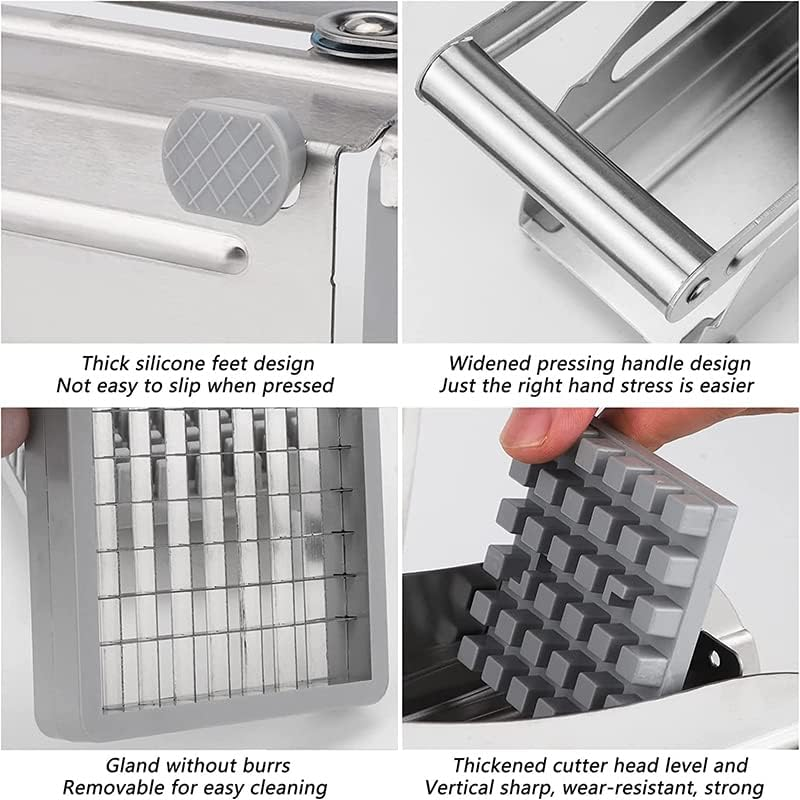 AIMALL Chip Potato Chipper Maker French Fries Dicer Slicer Chopper Cutter + 2 Blades image number 4