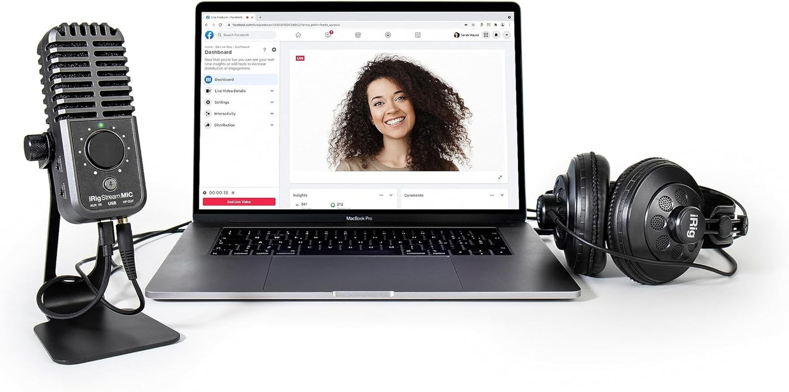 IK Multimedia Irig Stream Mic USB Condenser Microphone with Integrated Audio Interface -Podcast Microphone, Gaming Microphone for Pc, Streaming Microphone plus Audio Mixer USB Audio Interface image number 1