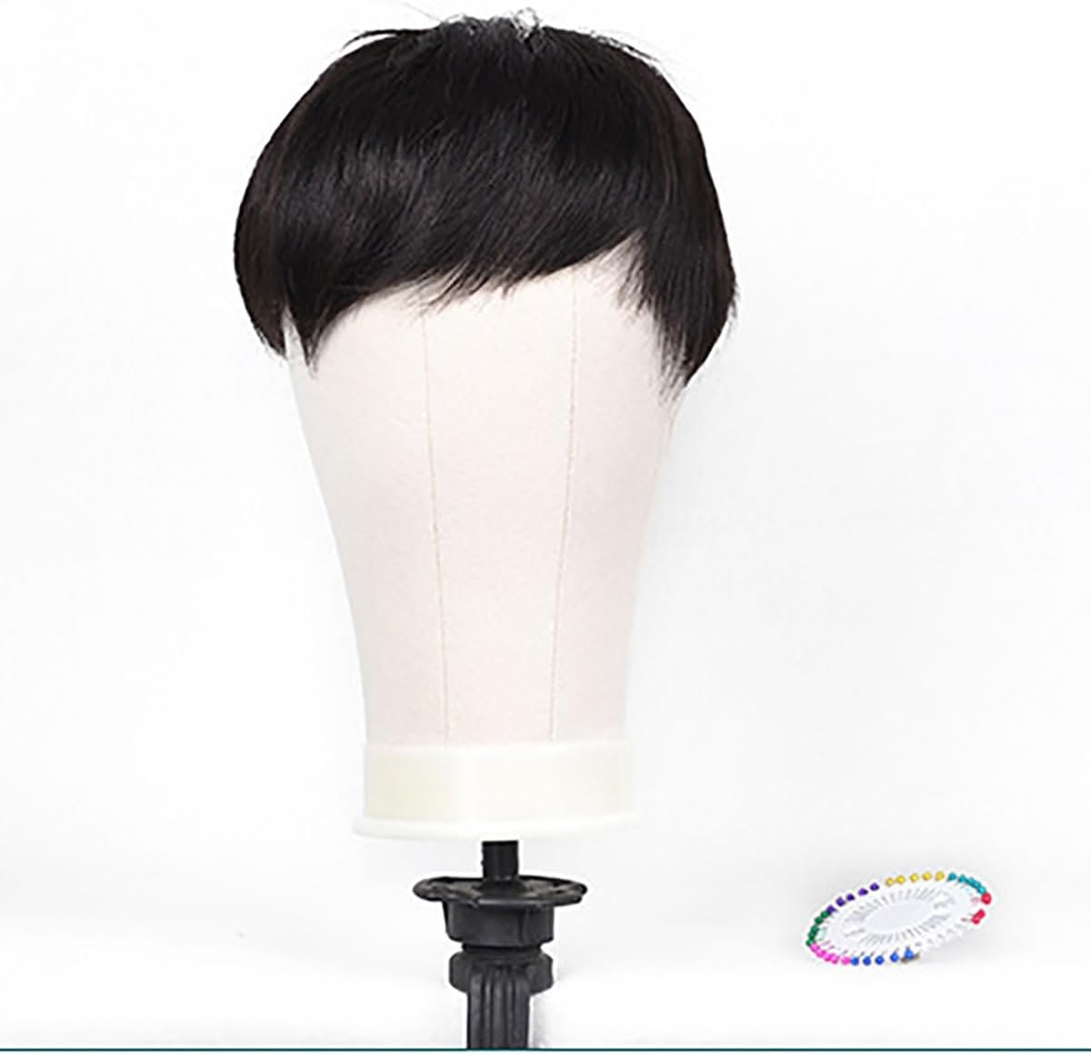 22 Inch Canvas Block Mannequin Head Wig Display Styling Witht-Pins Wig Mannequin Head Stand image number 1