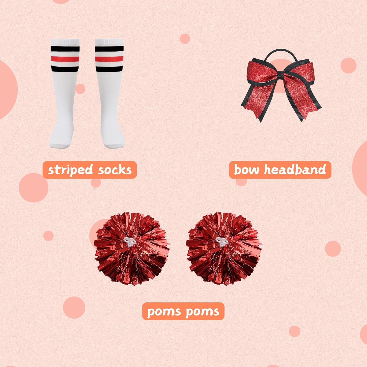 Yolsun Cheerleader Outfit for Girls,Cheerleader Costume for Girls Cheer up Halloween Cosplay Party Gifts image number 5