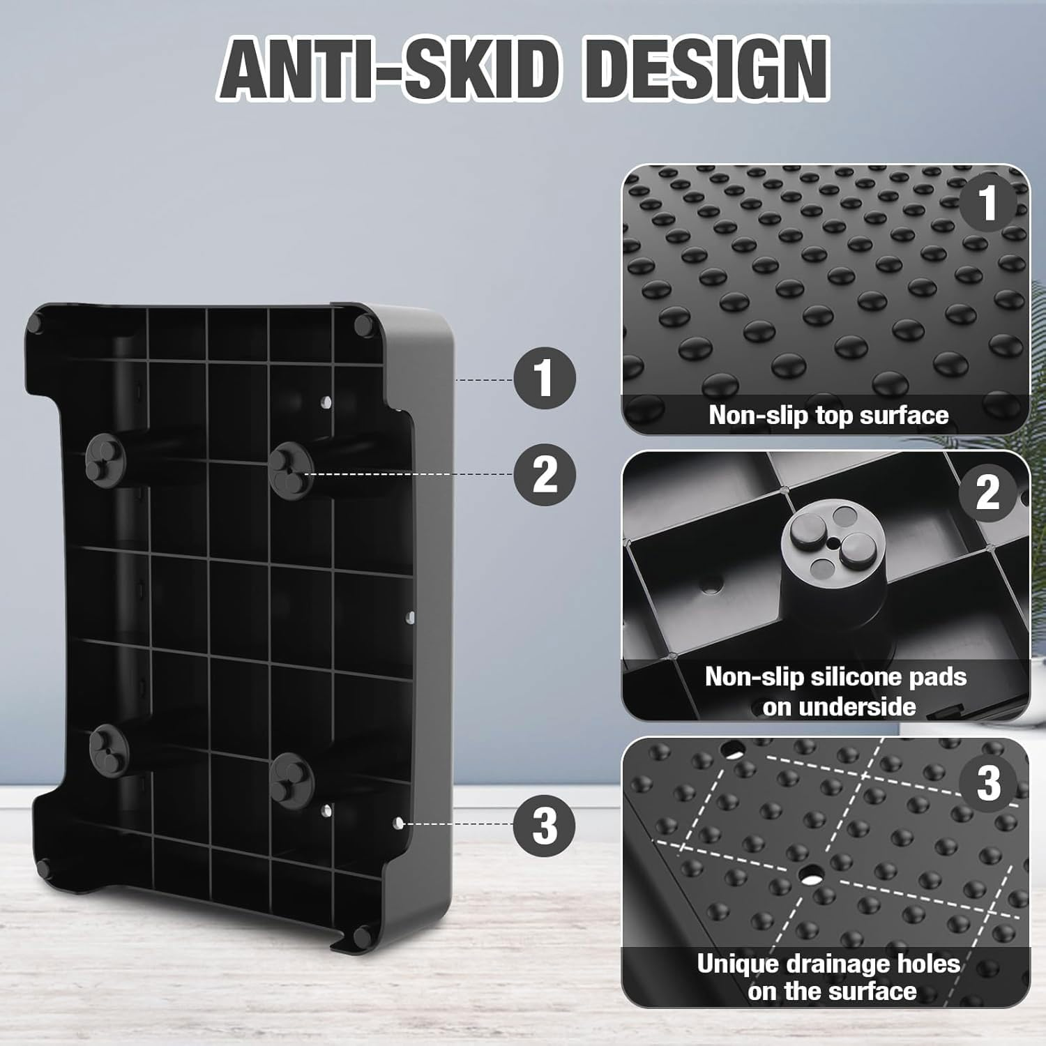 Mobility One Step Stool for Adults & Seniors, Step Stool, Non-Slip Step Platform Indoor and Outdoor, Portable Step Riser, Safety Step for Car, Bedside, Office, Shower, Stairs (Black) image number 2