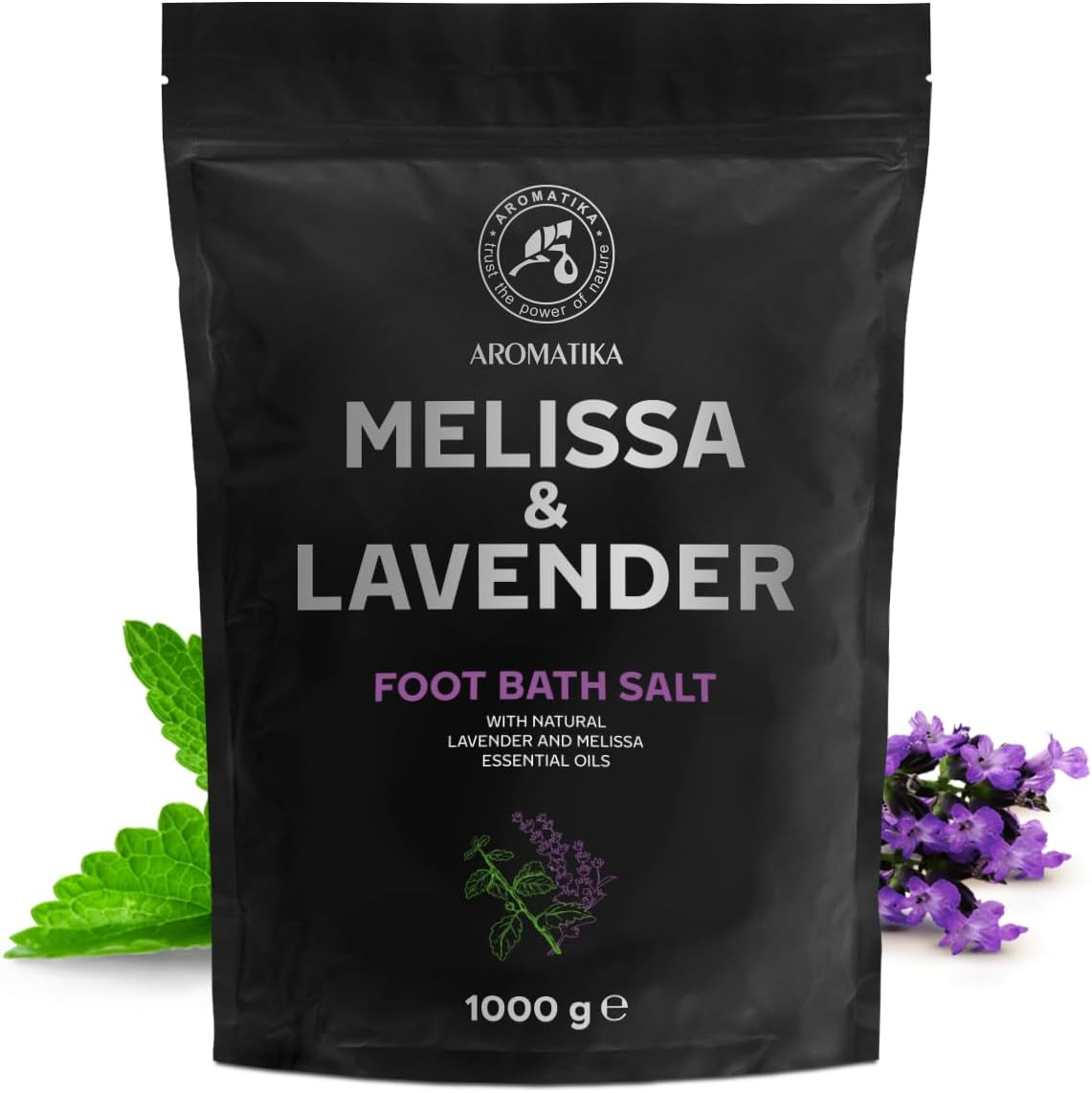 Foot Bath Salt with Lavender & Melissa Essential Oils - 1Kg /1000G - Natural Sea Salt Foot Bath - Foot & Nail Soak - Pedicure Foot Soak - Soothing Foot Soak - Smelling Salts - Aromatherapy Bath Salts image number 6