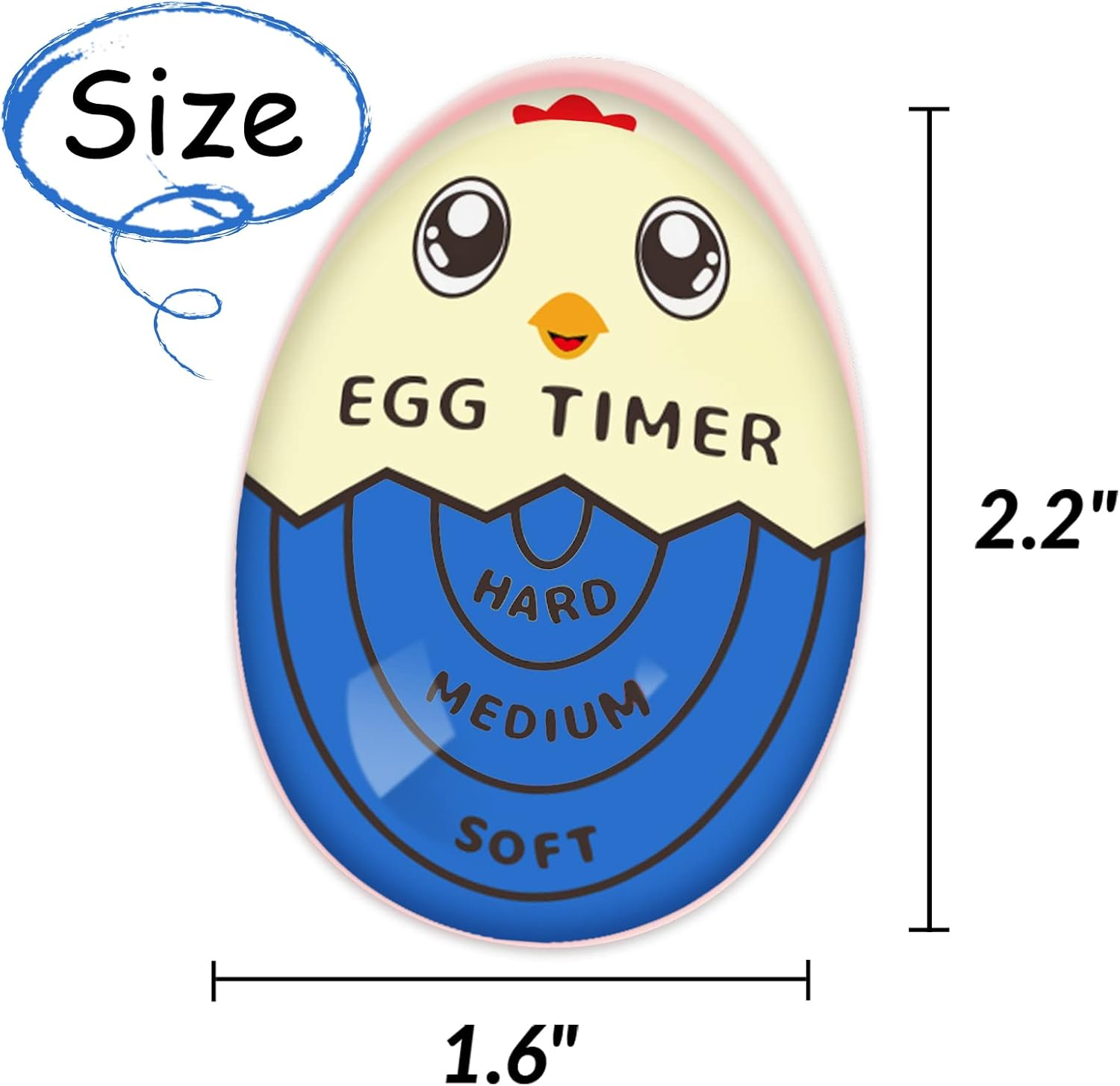 Lasubst Egg Timer for Boiling Eggs That Changes Color When Done, Blue, Pack of 2 - 2, Classic Red image number 5