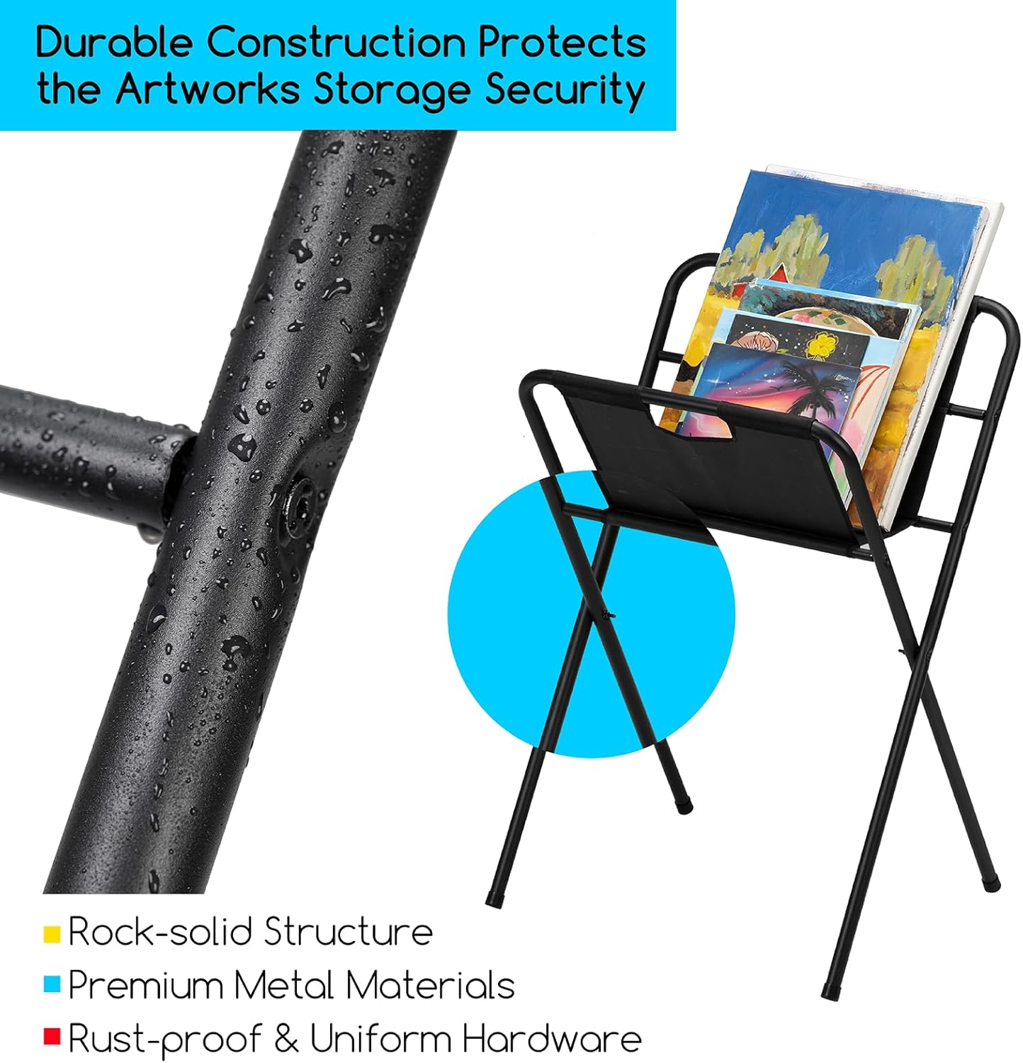 MEEDEN Canvas Art Print Rack: Folding Display and Drying Rack - Portable Art Storage Rack for Poster Stand Canvas Panels Artworks Artist Galleries - Medium image number 6