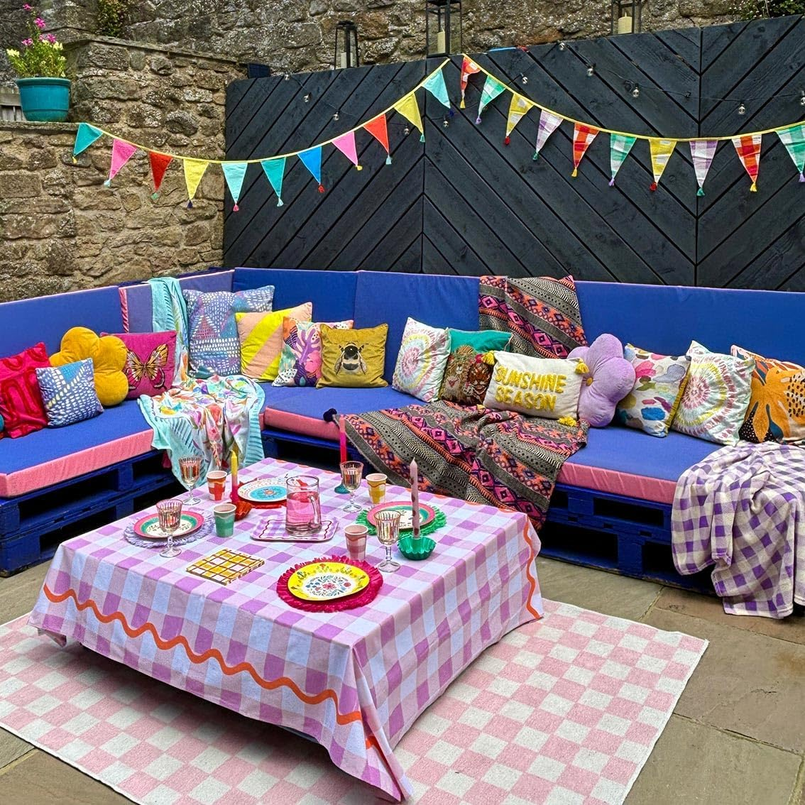 Talking Tables Colorful Floral Paper Plates Disposable Tableware, Great for Afternoon Tea Party Table Decorations| Festival, Picnic, Kids Encanto Themed Birthday Party 9&rdquo;, Pink Blue Yellow, Pack of 12 image number 3