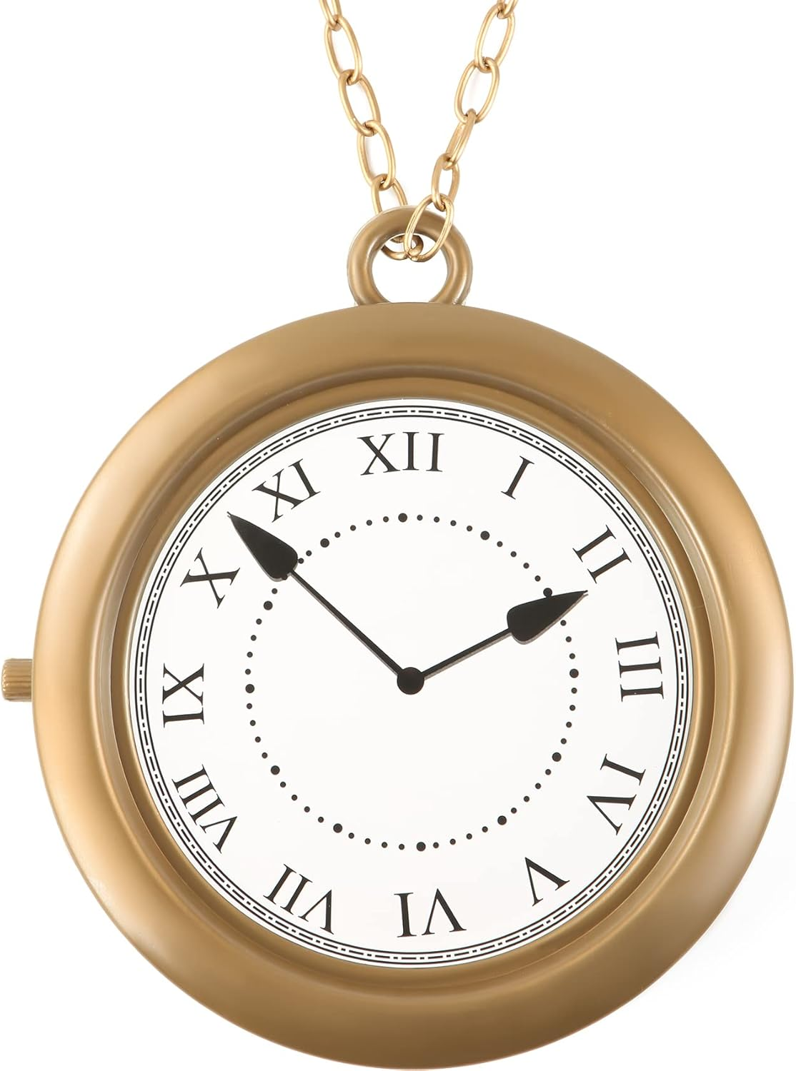 1 Piece Clock Necklace White Rabbit Clock Jumbo Flavor Hip Hop Rapper Clock Necklaces for Halloween White Rabbit Costume Accessories Party Supplies image number 4