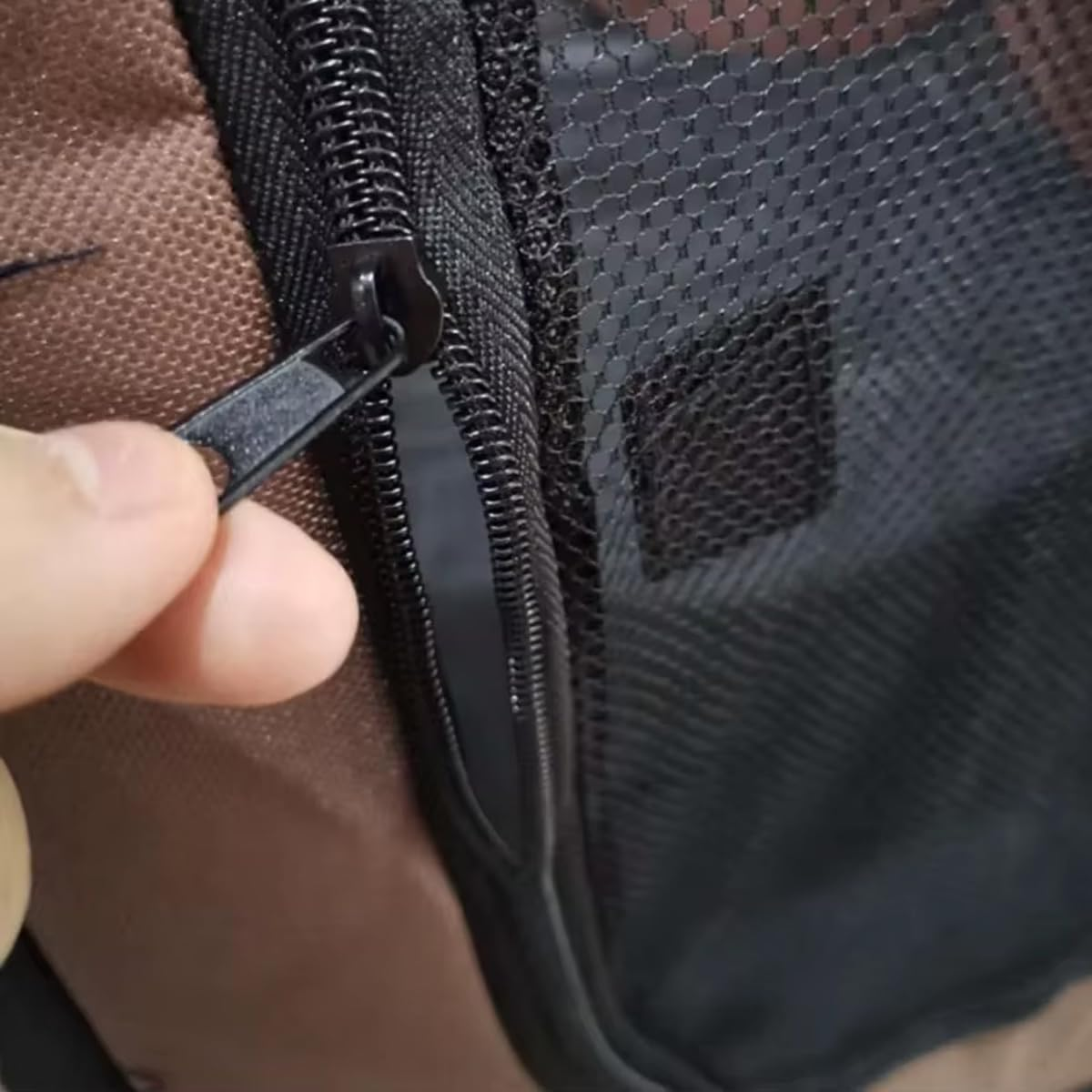 AIMALL Portable Pet Fence, Indoor Dog Tent, Octagonal Collapsible Cat and Dog Kennel, Transparent Mesh Playpen, Foldable, 29-44.8 Inches, Coffee/Pink image number 5