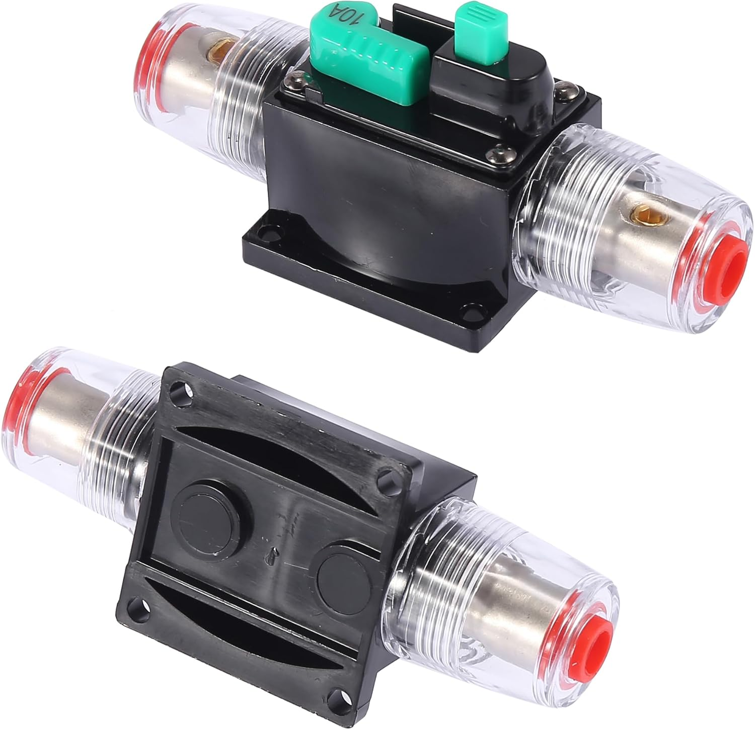 X AUTOHAUX DC 12V/ 24V/ 32V 10Amp Reset Circuit Breaker Audio Inline Fuse Holder Protector for Car Truck Boat RV image number 1