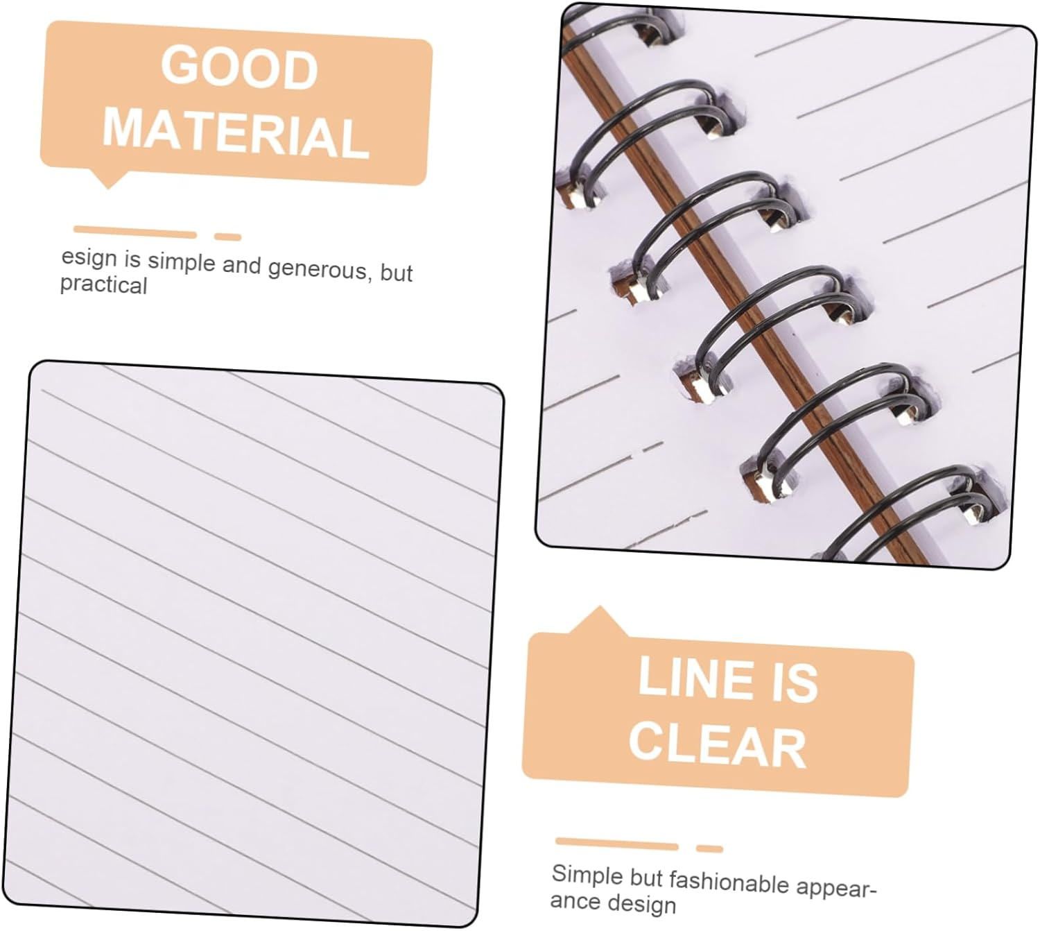 Operitacx Mini Notepad Bamboo Cover Compact Planner for Daily Planning Students Office Portable Memo Pad image number 3