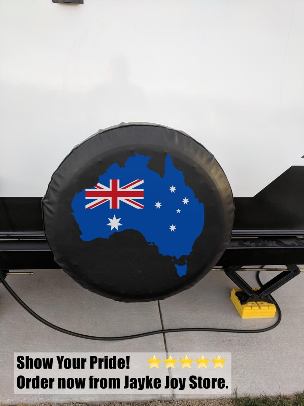 Spare Tyre Cover, Wheel Cover with Australia Flag PVC Leather Waterproof Dust-Proof Universal Fit for Jeep Trailer RV SUV Camper Vehicle (17 Inch) image number 6