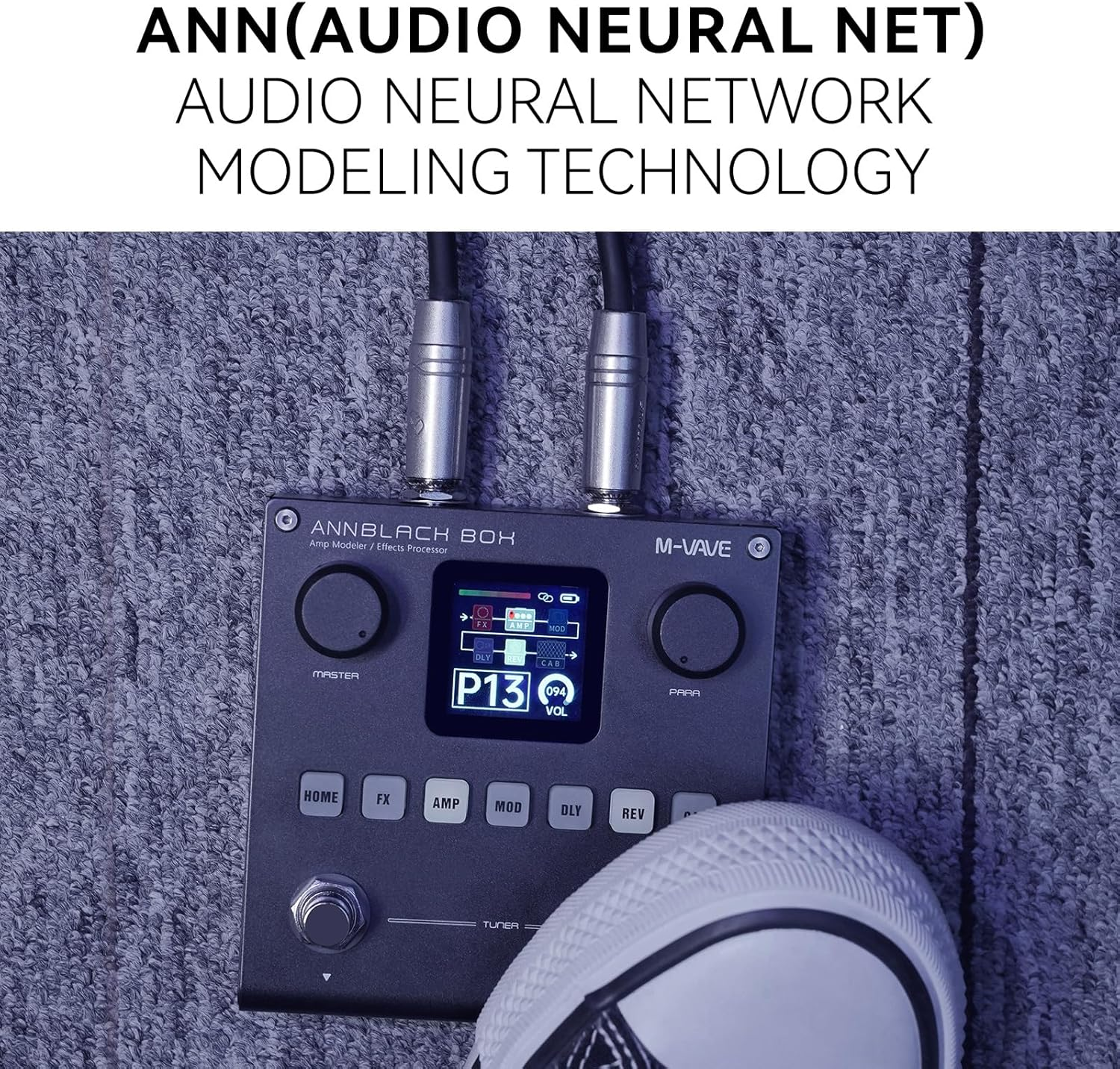 M-VAVE Pedal Box Multi Effects Guitar Pedal Reverb 80 Editable Preset ANN Audio Delay Boost Effector Black Box with 6 Effect Modules AMP CAB with APP Create Paremeters Sampling Studio image number 6