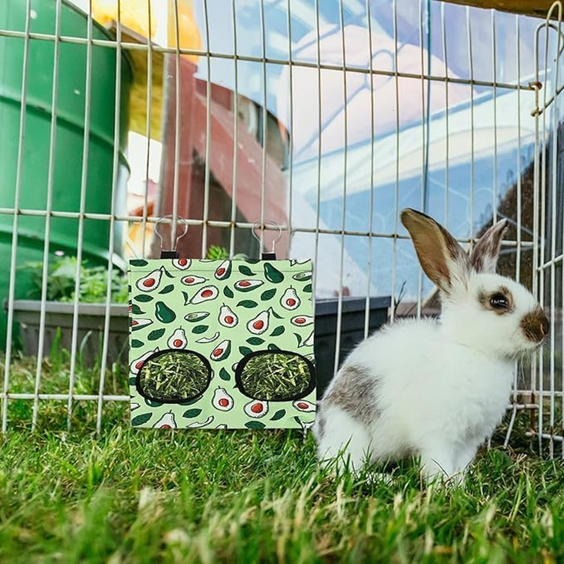 Rabbit Hay Feeder Bag Small Animal Hay Feeder Bag, 2Pcs Rabbit Hay Feeder Bag Hanging Hay Feeder Guinea Pig Hay Bag,Rabbit Hay Feeder Bag Guinea Pig Hay Feeder Bag,Rabbit Guinea Pig Hay Feeder Bag image number 4