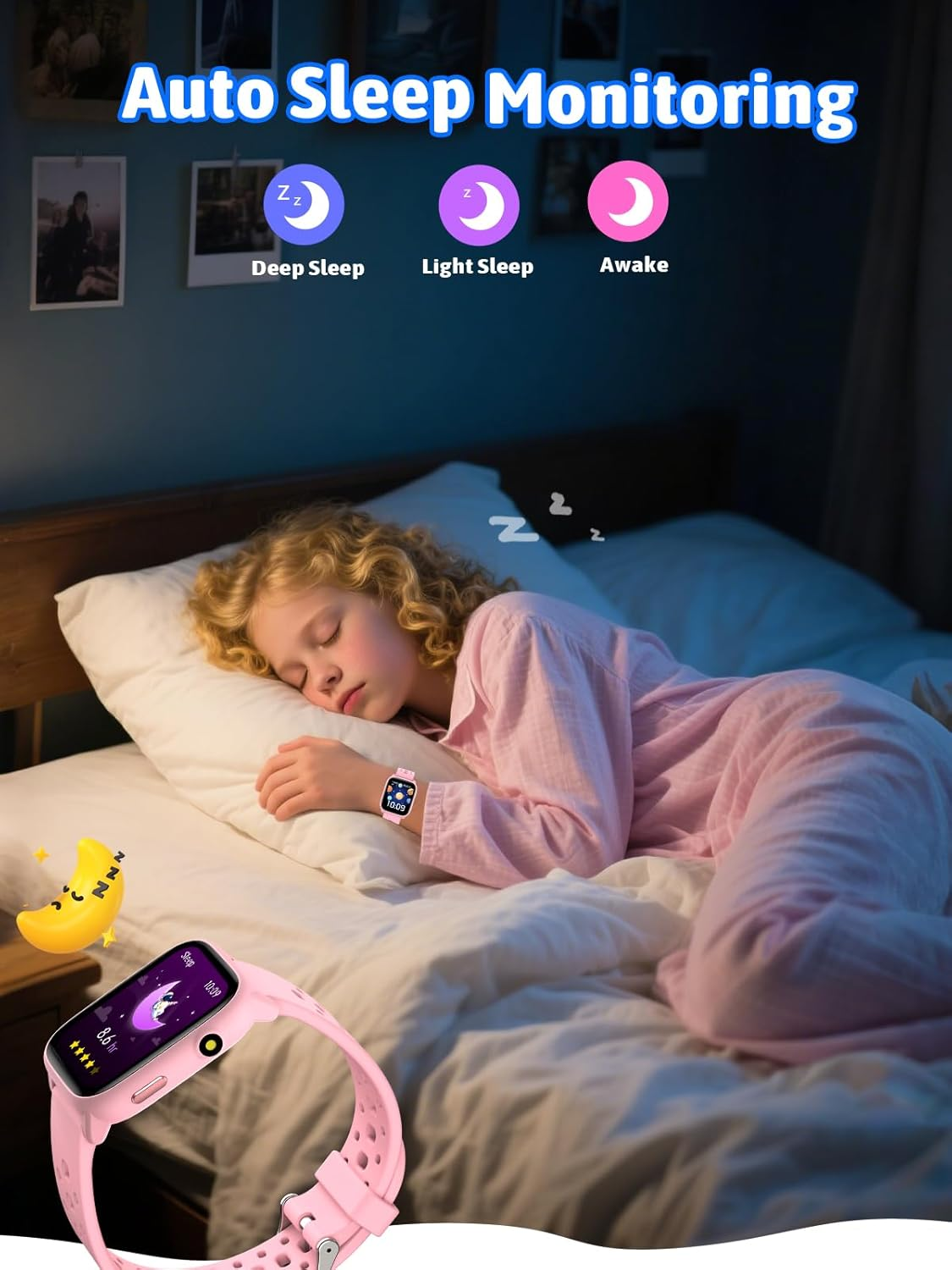 Mgaolo Kids Smart Watch 1.85" Upgrade - Fitness Tracker with Heart Rate Sleep Monitor, 100+ Sports Modes, 12 Puzzle Games, Activity Tracker for Boys Girls Outdoor Fun (Black) image number 4