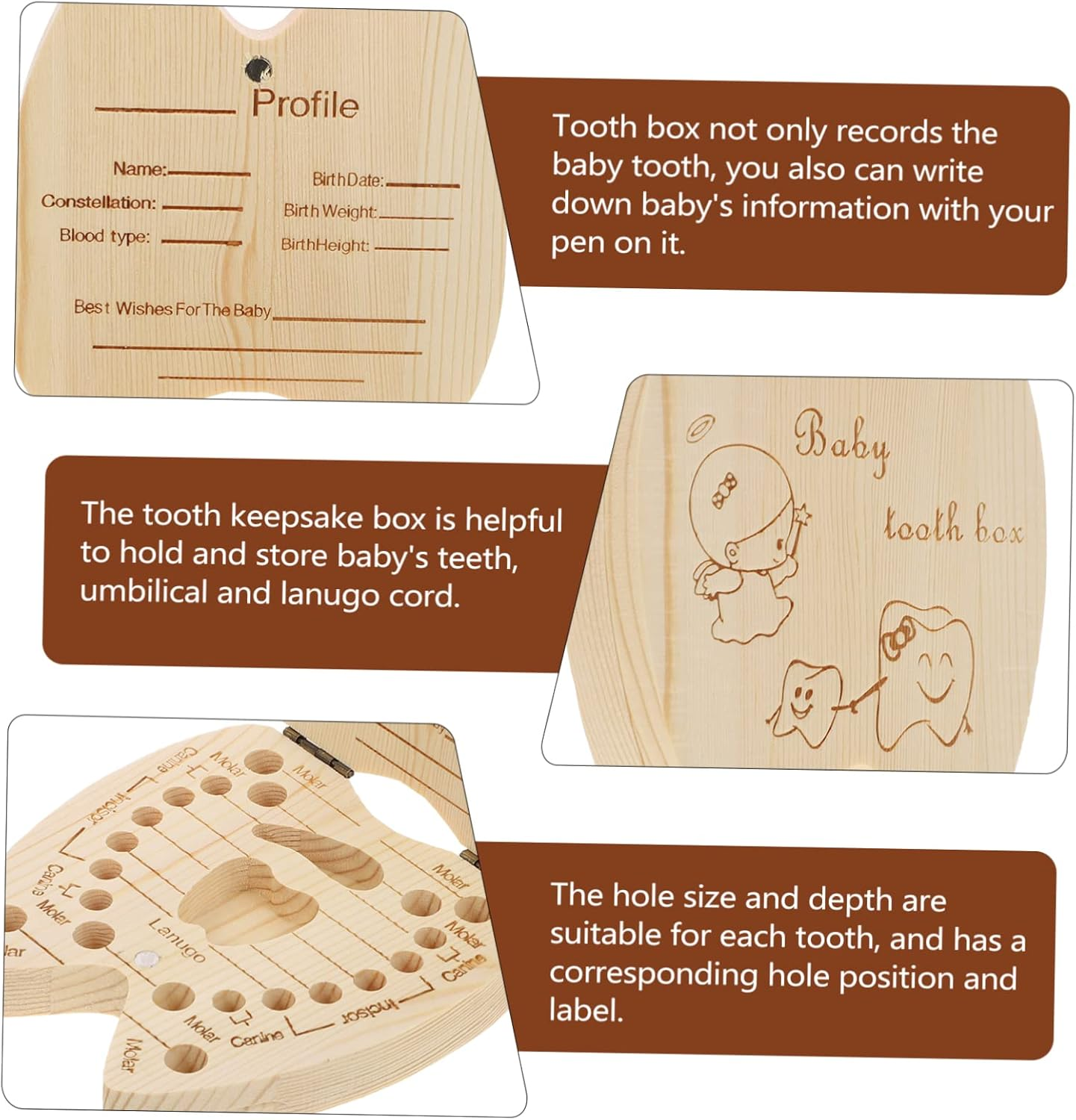 SUPVOX Tooth Fairy Keepsake Box for Teeth with Labels for Boys Durable Design