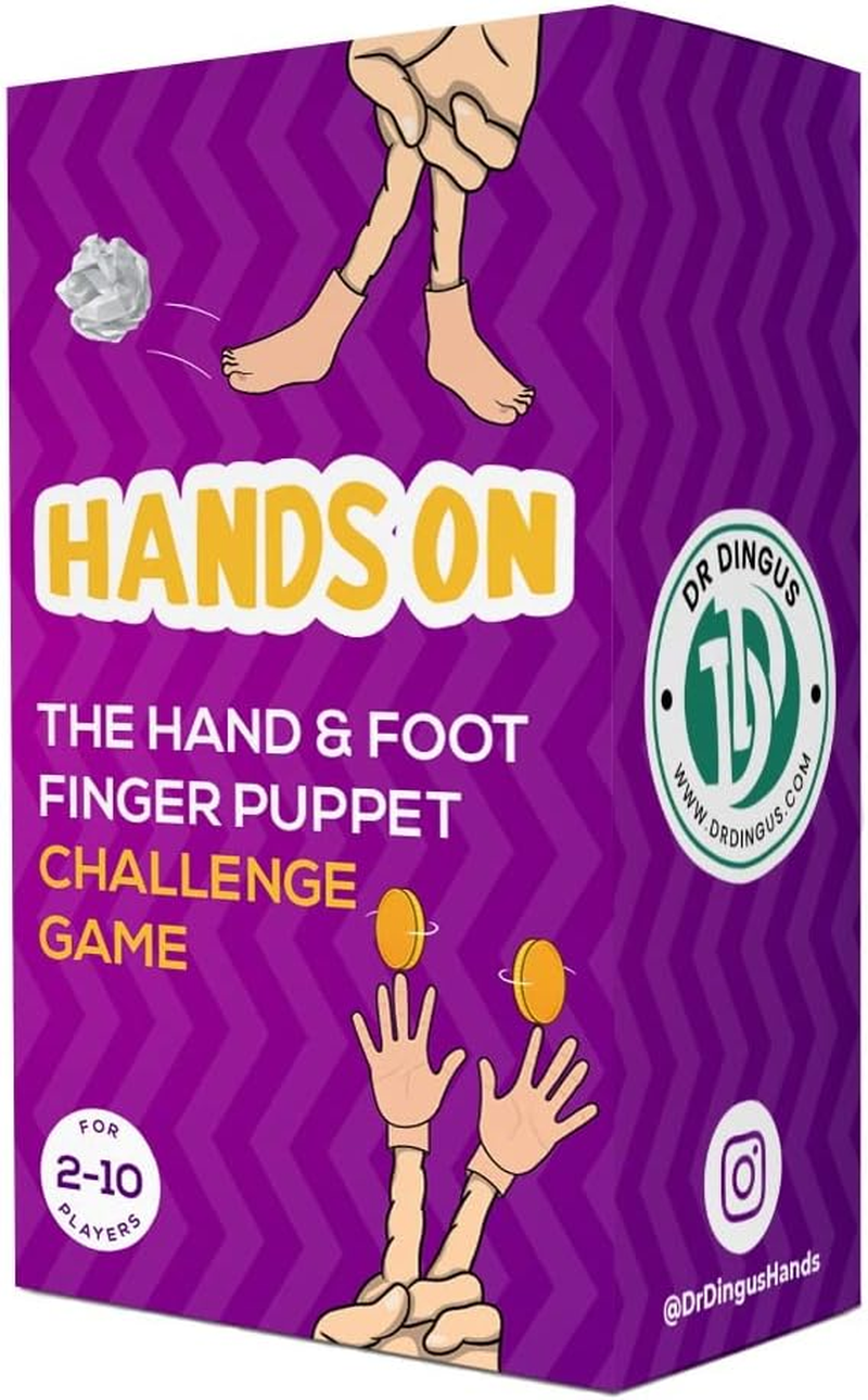 DR DINGUS Hands on Challenge Game - Includes Finger Hand and Feet Puppets - Hilarious Fun with Friend and Family image number 5