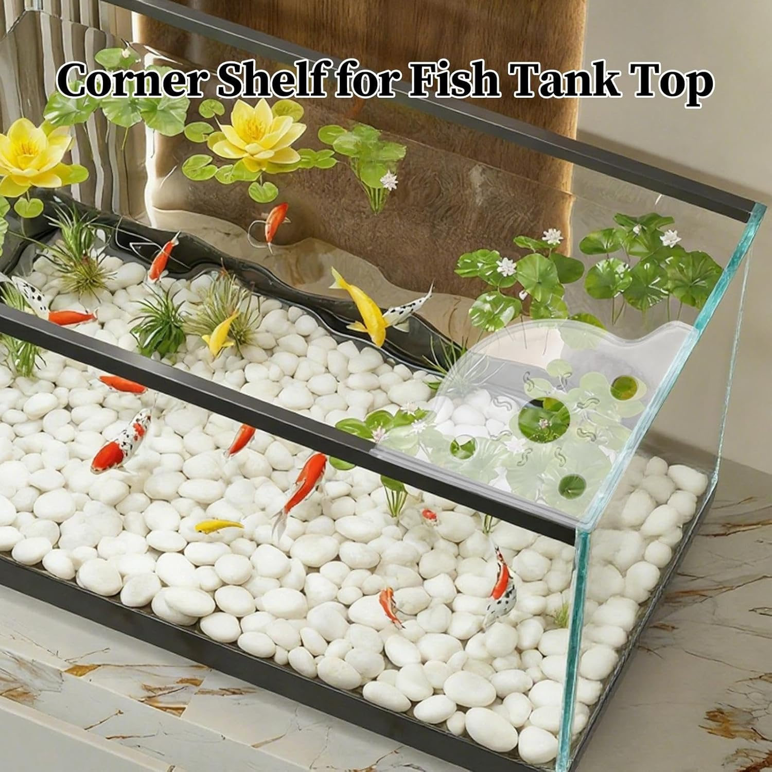 Aquarium Corner Shelf | Waterproof Space Saving | Fish Tank Top Corner Shelf,For Urban Dwellers Pet Lovers Homeowners Living Room Balcony Apartment image number 5