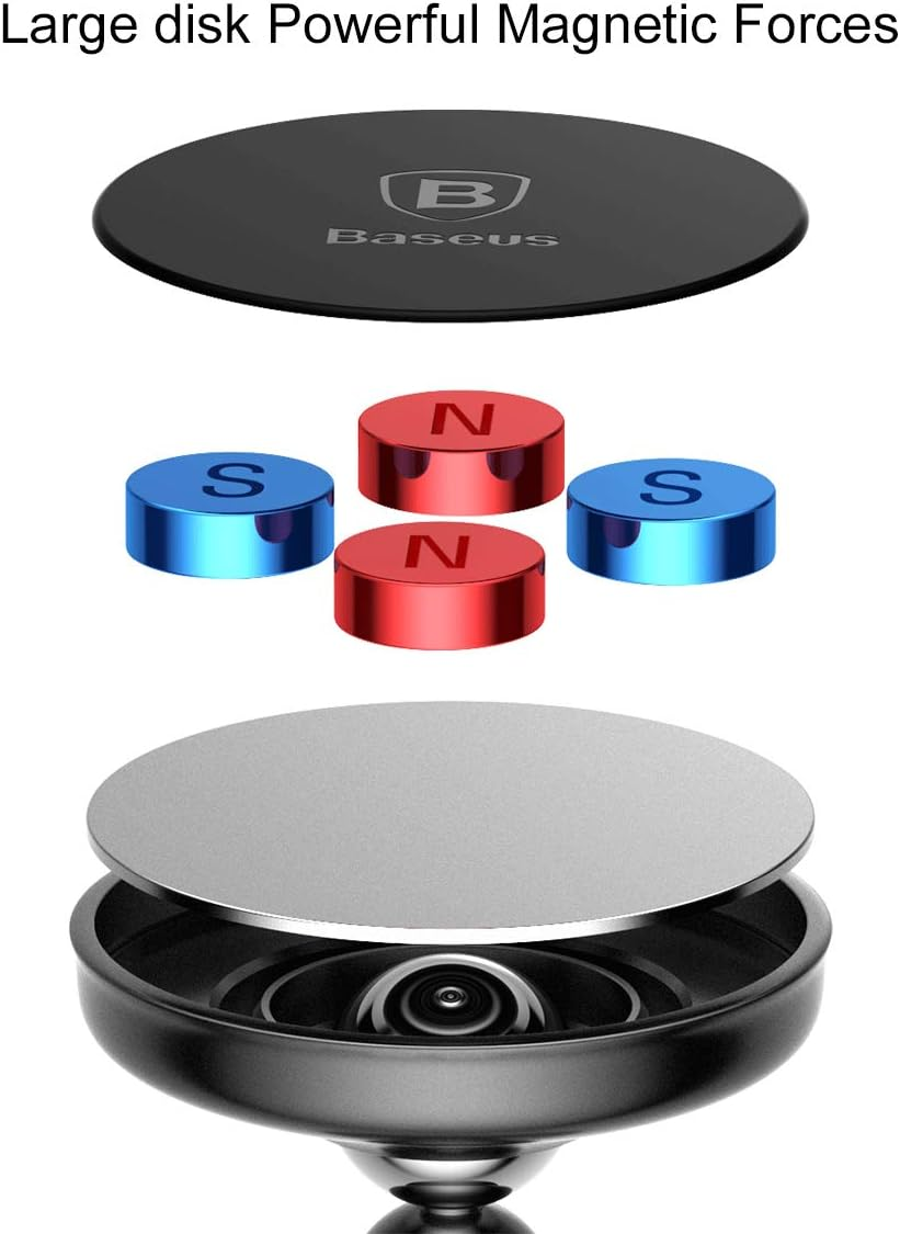 Baseus SUYZD-01 Mobile Phone Holder for Car Bullet on On-Board Magnetic Black for LG G4 Stylus/G Stylo image number 5