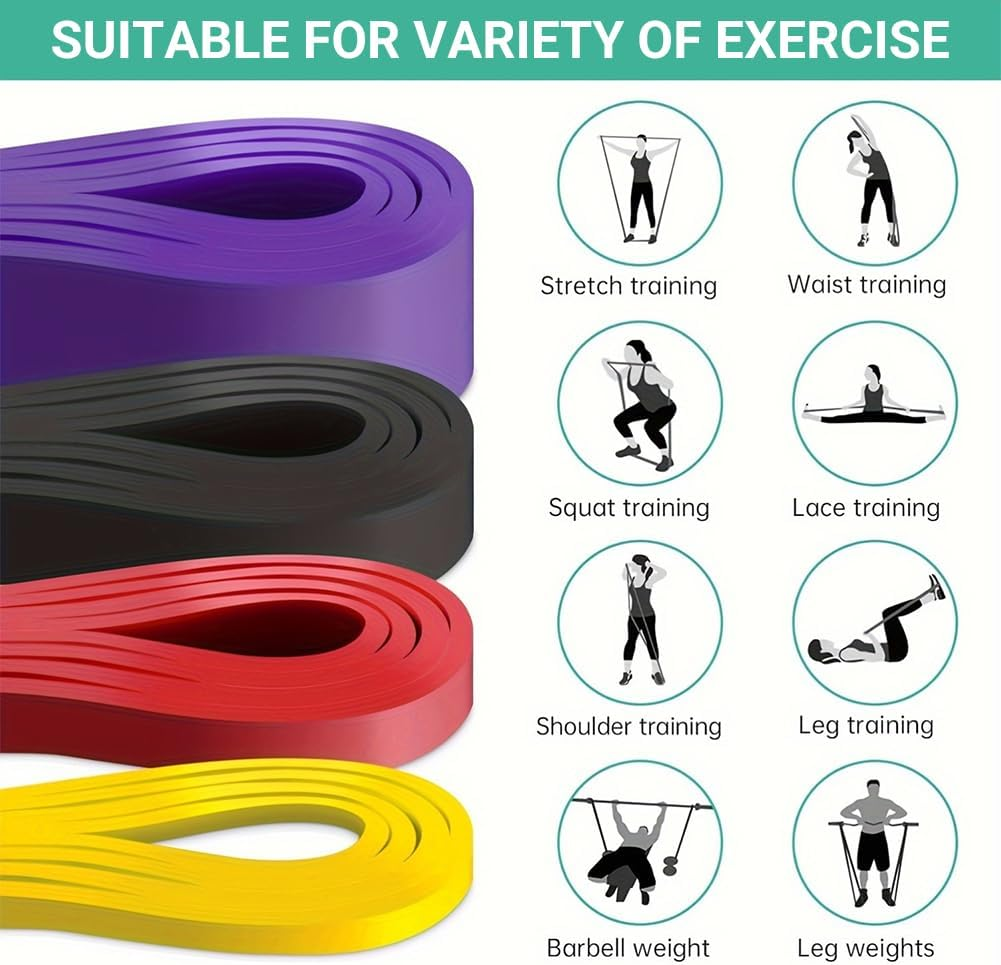 Set of 5 Heavy Duty Resistance Bands,Pull up Assistance Band,Exercise Yoga Workout Natural Latex Band for Workout, Yoga, Weightlifting, Physical Therapy, Rehab, Improve Mobility and Strength image number 3