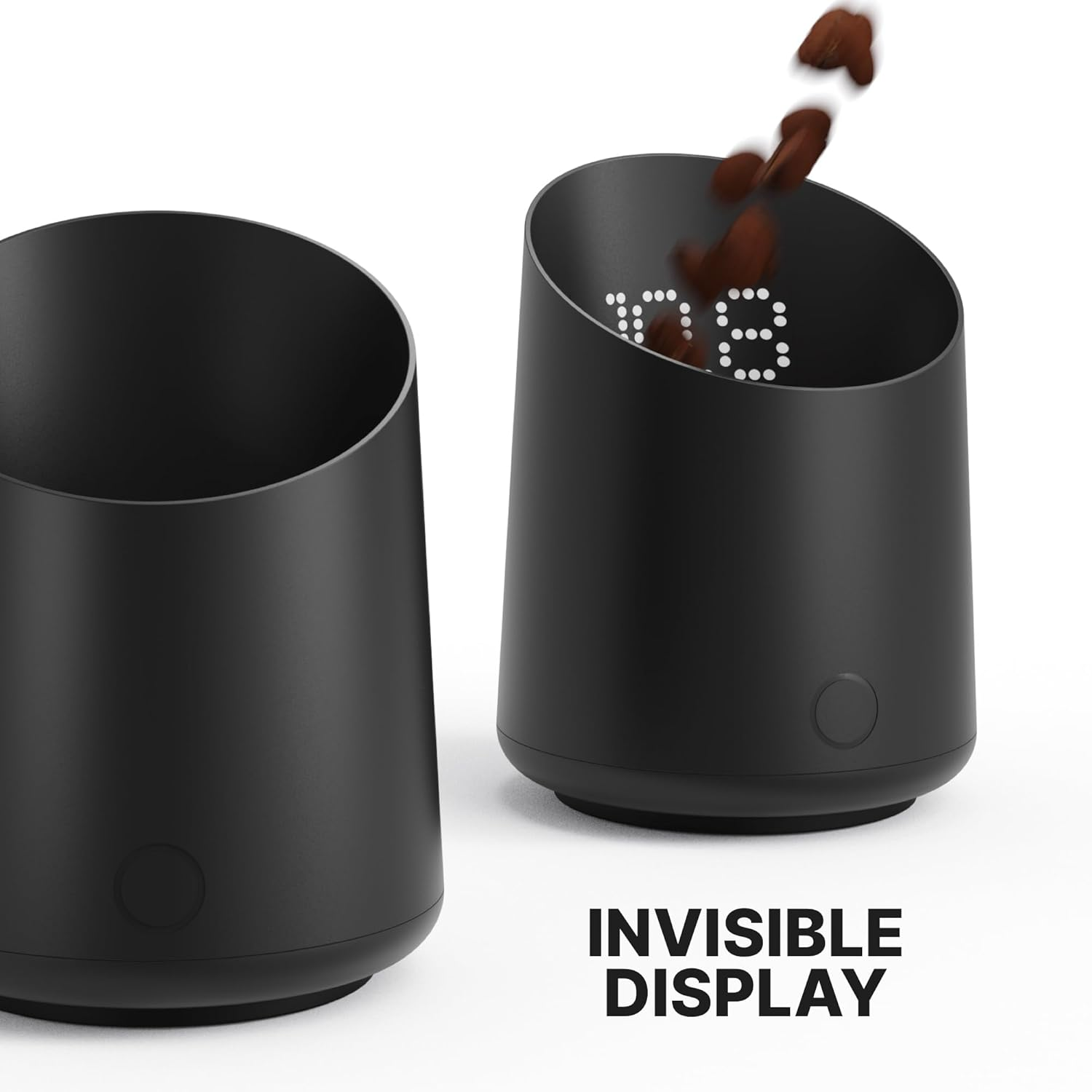 Subminimal Subscale| Digital Coffee Dosing Cup, Invisible LED Display, Touch Activated, Accurate Coffee Beans Weighing Scale in Grams or Oz, USB-C Rechargeable, IPX4 Splash Resistant - Black image number 3