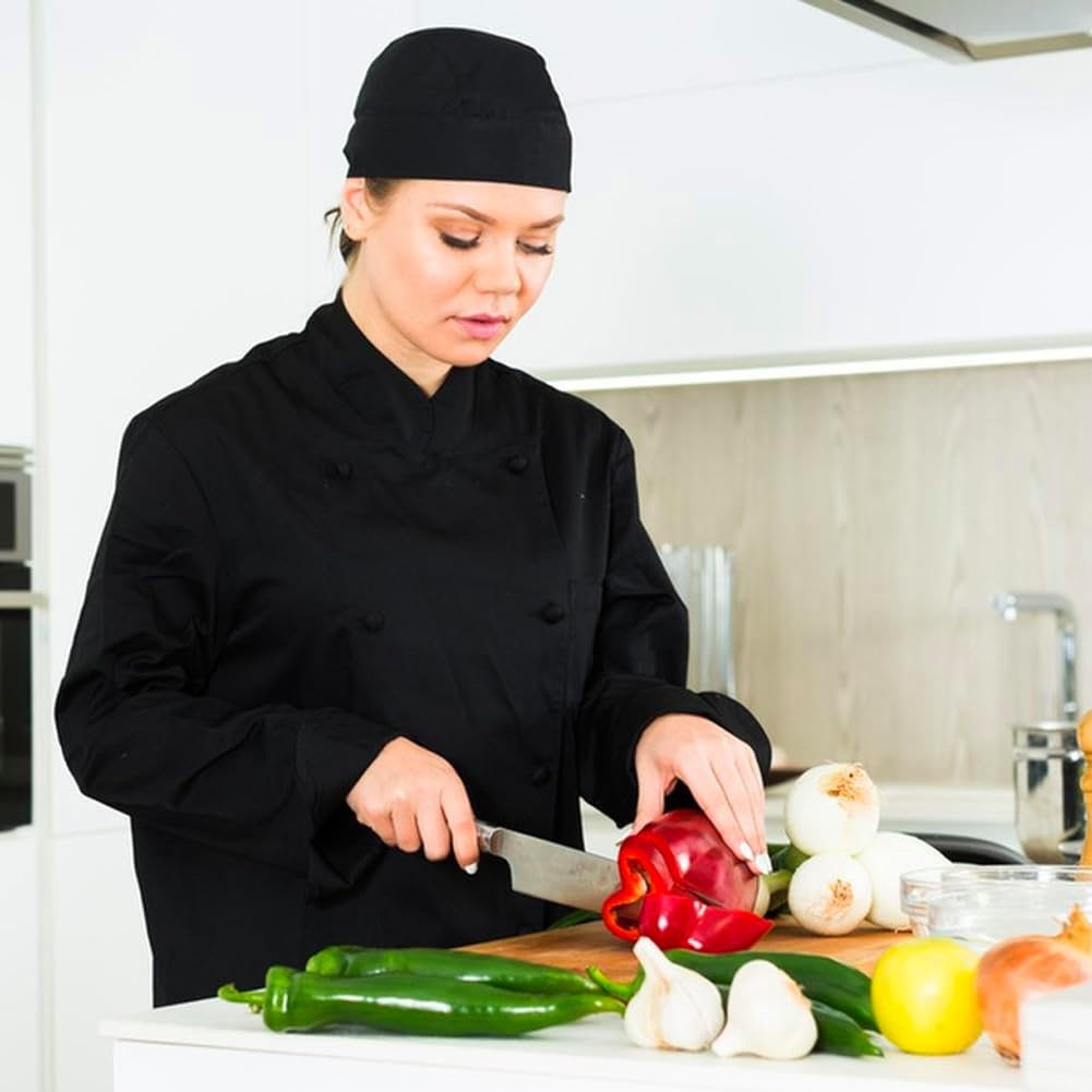 4 Pack Adjustable Tie Back Chef Cap - Breathable Cooking Kitchen Hat for Women & Men image number 5