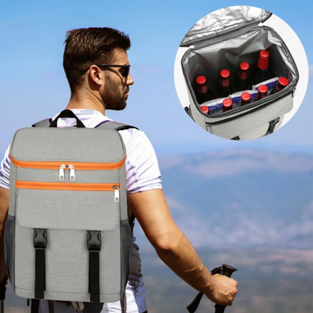 Refrigerator Backpack Soft Insulation, Leakproof Beach Cooler, Large Capacity Backpack with Compartments for Men and Women, Portable Lunch Backpack, Suitable for Beach Camping, Picnic Hiking