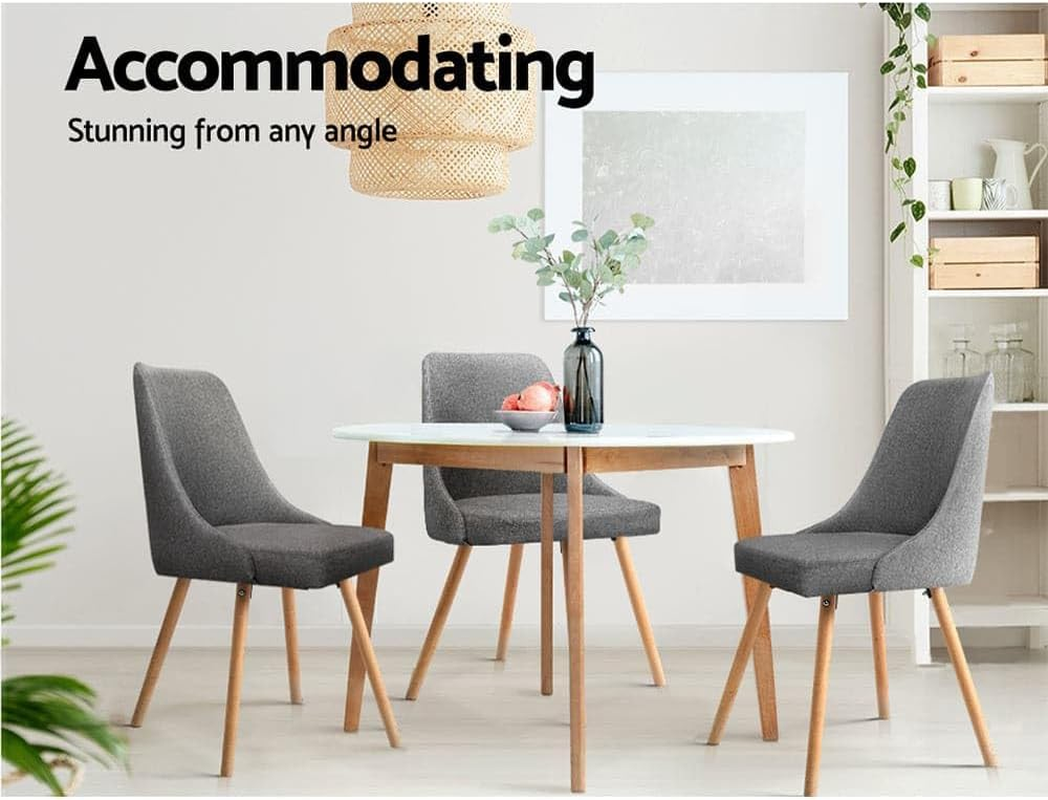 Artiss Dining Chairs Set of 2 Grey Esright Chair Nursing Seats Reading Seating Home Living Room Bedroom Kitchen Cafe Office Furniture, Polyester Fabric, in 45Cm Seat Height image number 1