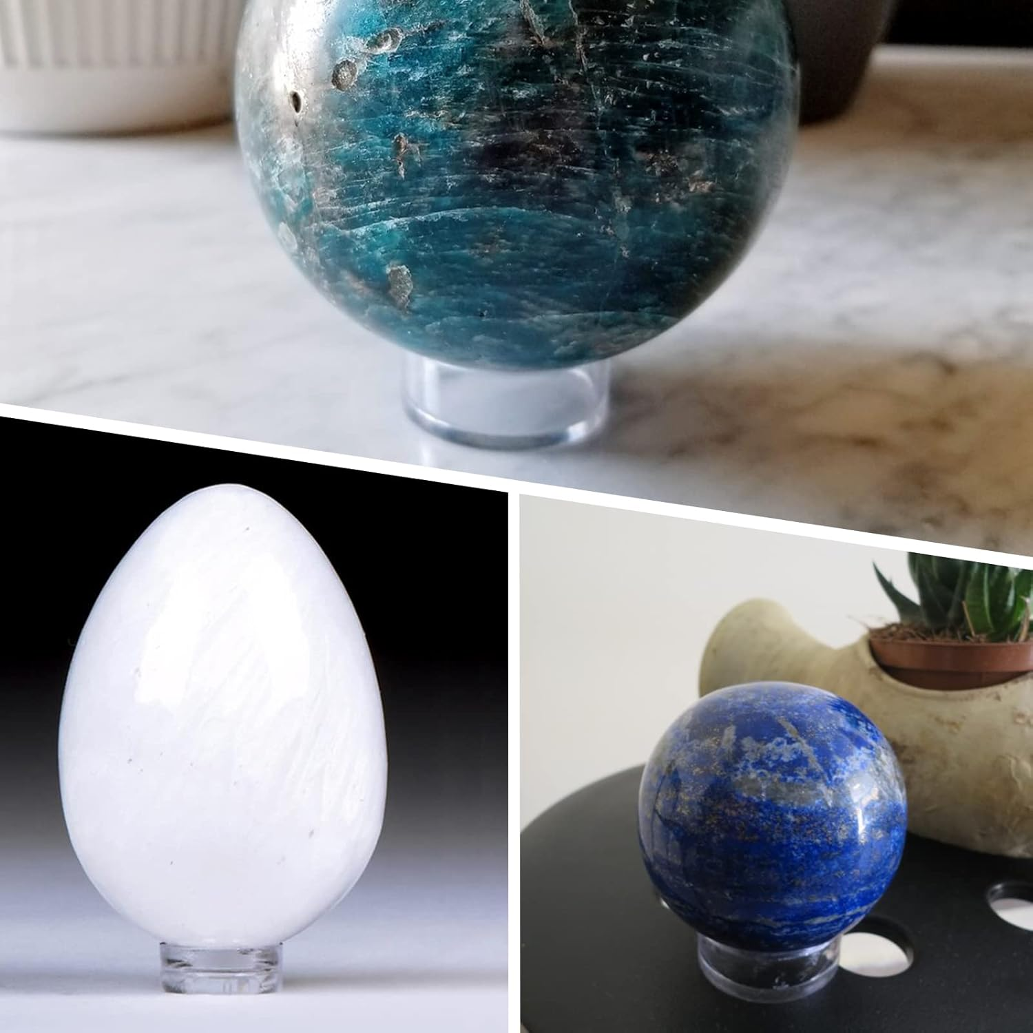 Coufce Acrylic Sphere Stand, Clear Ball Stand, round Spheres Display Stands for Golf Ball, Crystal Ball, Baseball, Softball, Marbles, (6Small+6Medium+6Large) image number 4