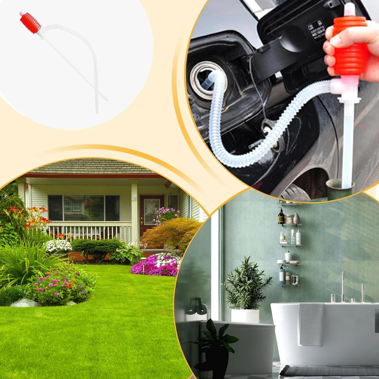 Siphon Pump for Water, Hand-Operated Siphon Pump, Squeezing Siphon Water Pump, Liquid Transfer Pump for Petrol, Motorcycle, Efficiently Transfer Detergents or Water image number 6