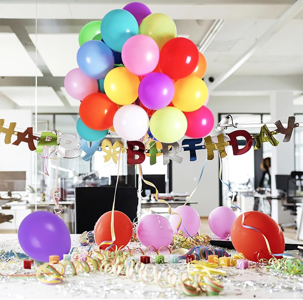 500 Pcs Balloons, 12 Inches Balloons Assorted Color Rainbow Birthday Balloons Bulk Pack of Strong Latex Balloons for Birthday Wedding Anniversary Party Decorations image number 2