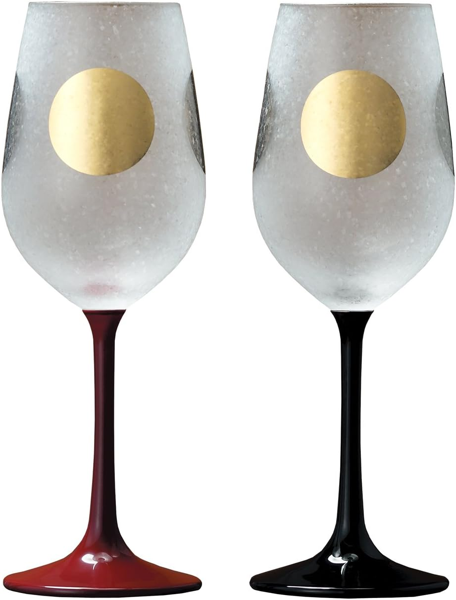 ADERIA S6256 Wine Glasses, Sun/Moon Stem, Pair Set, 7.4 Fl Oz (210 Ml), 2 Pieces, Made in Japan, Fashionable, Red, Red Liquor Cup, White, Champagne, Present, Gift, Wedding, Celebration, Birthday, - 01 Cup Pair image number 3