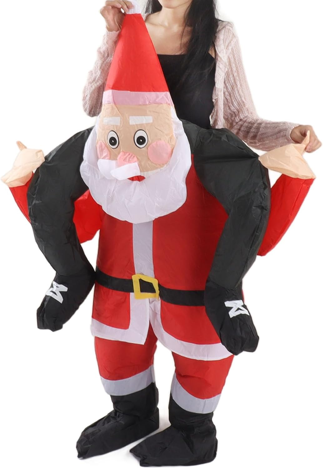 Santa Costume, Inflatable Christmas Santa Claus Suit, Funny Blow up Christmas Costumes Suit, Unisex Adult Fancy Dress Costume for Christmas Halloween Cosplay, Santa Claus (Adult) image number 6