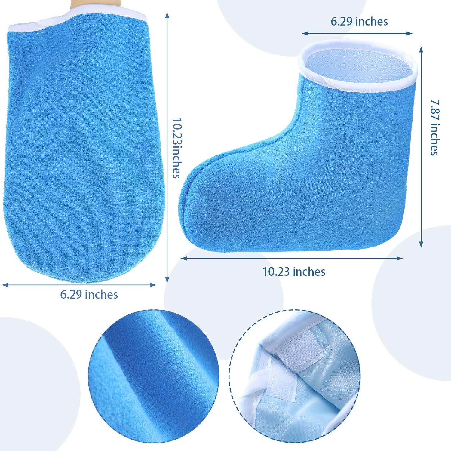204 Piece Paraffin Wax Bath Set Paraffin Wax Mitts with Bath Liners Gloves and Booties, Plastic Bags Hand Mitts Terry Cloth Booties Foot Mitt image number 1